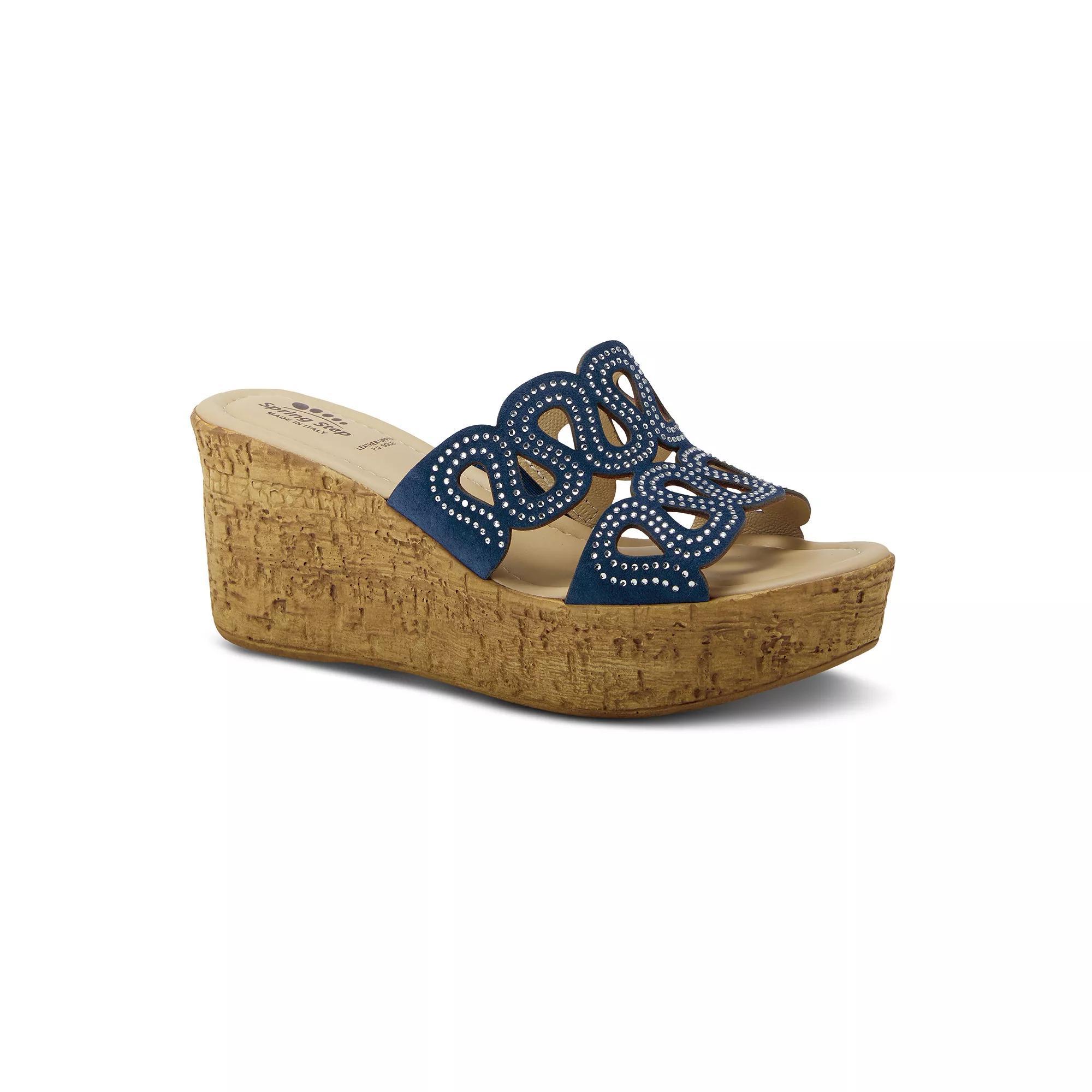 Spring Step Mssteamy Women's Slide Sandals, Size: 37, Blue Suede Product Image