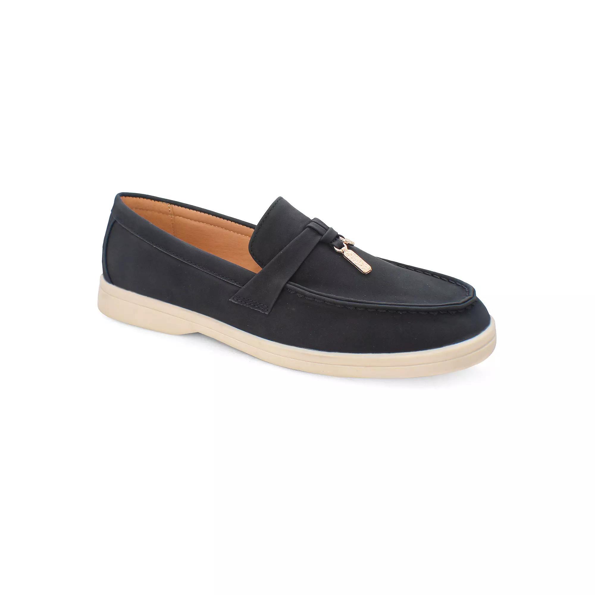 Yoki Carol-10 Women's Loafers with Buckle, Black Product Image