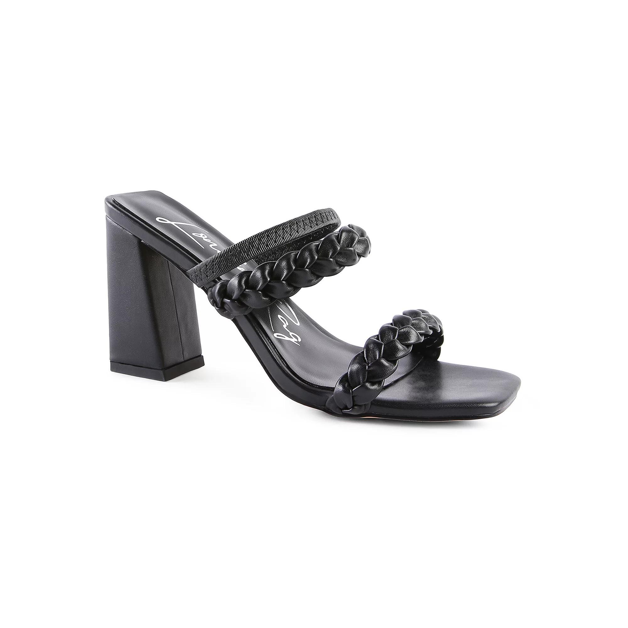 London Rag Woven Strap Block Heel Women's Sandals, Size: 9, Pink Product Image