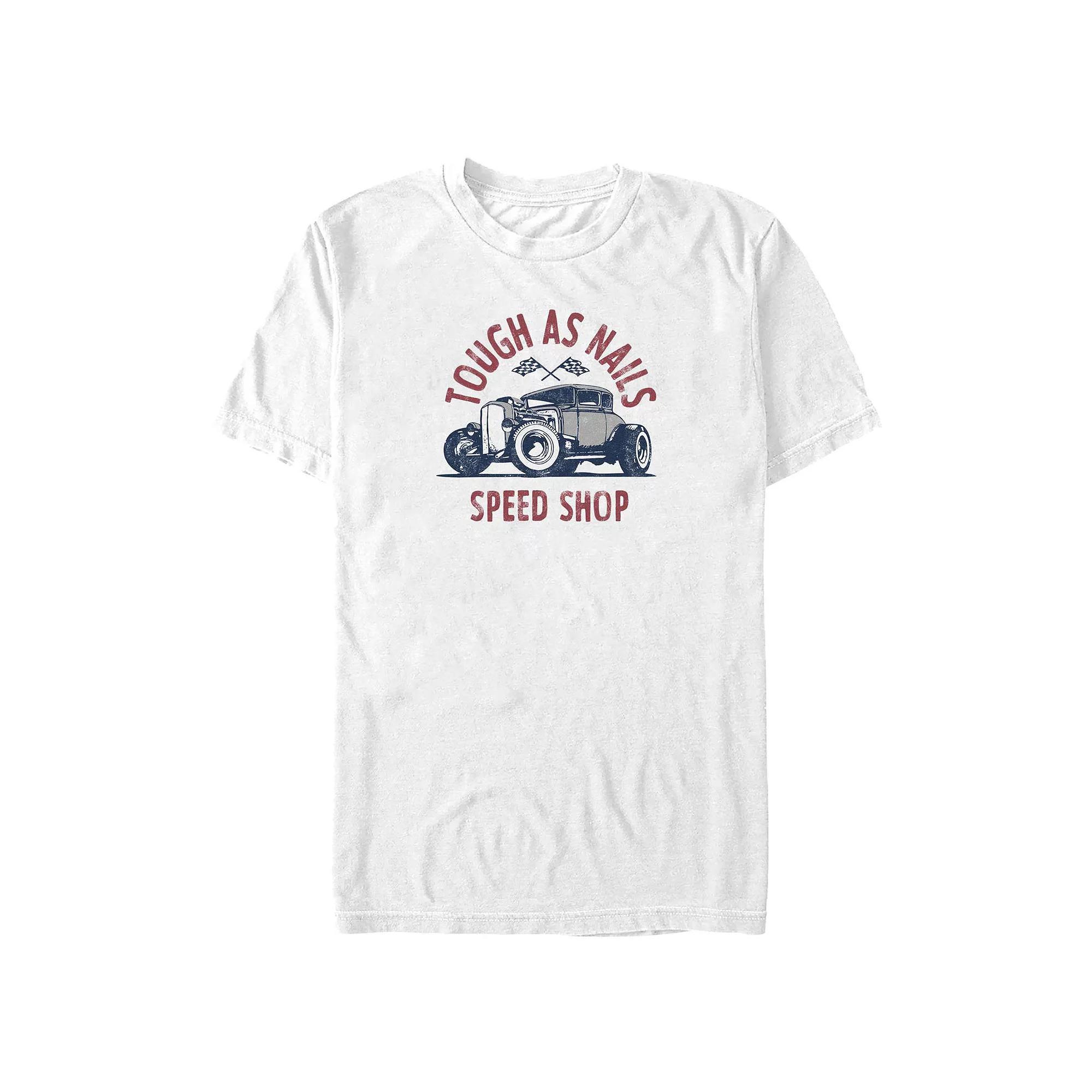 Big & Tall Tough As Nails Speed Shop Graphic Tee, Men's, Size: 4XL, White Product Image