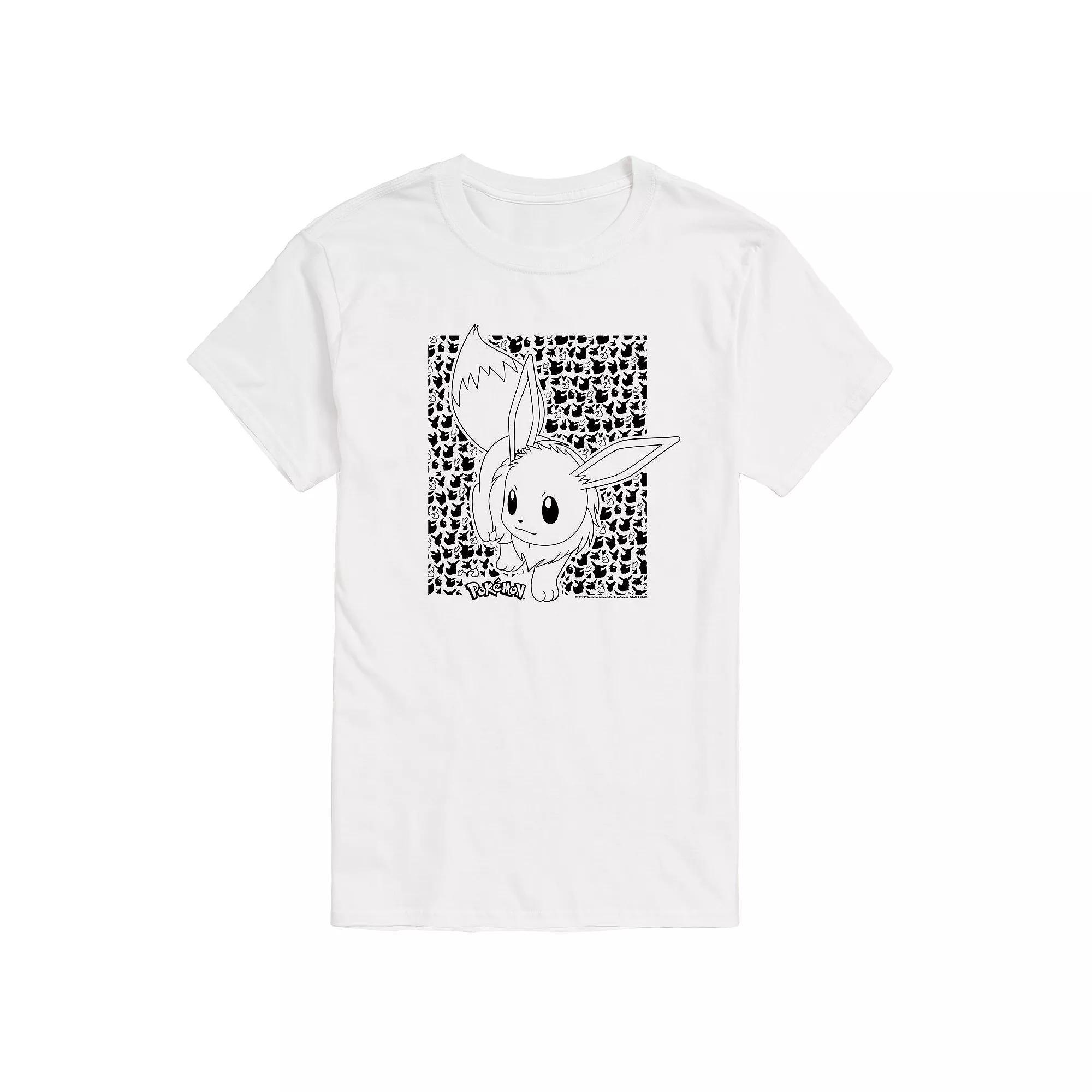 Men's Pokemon Eevee Pattern Tee, Size: Large, White Product Image