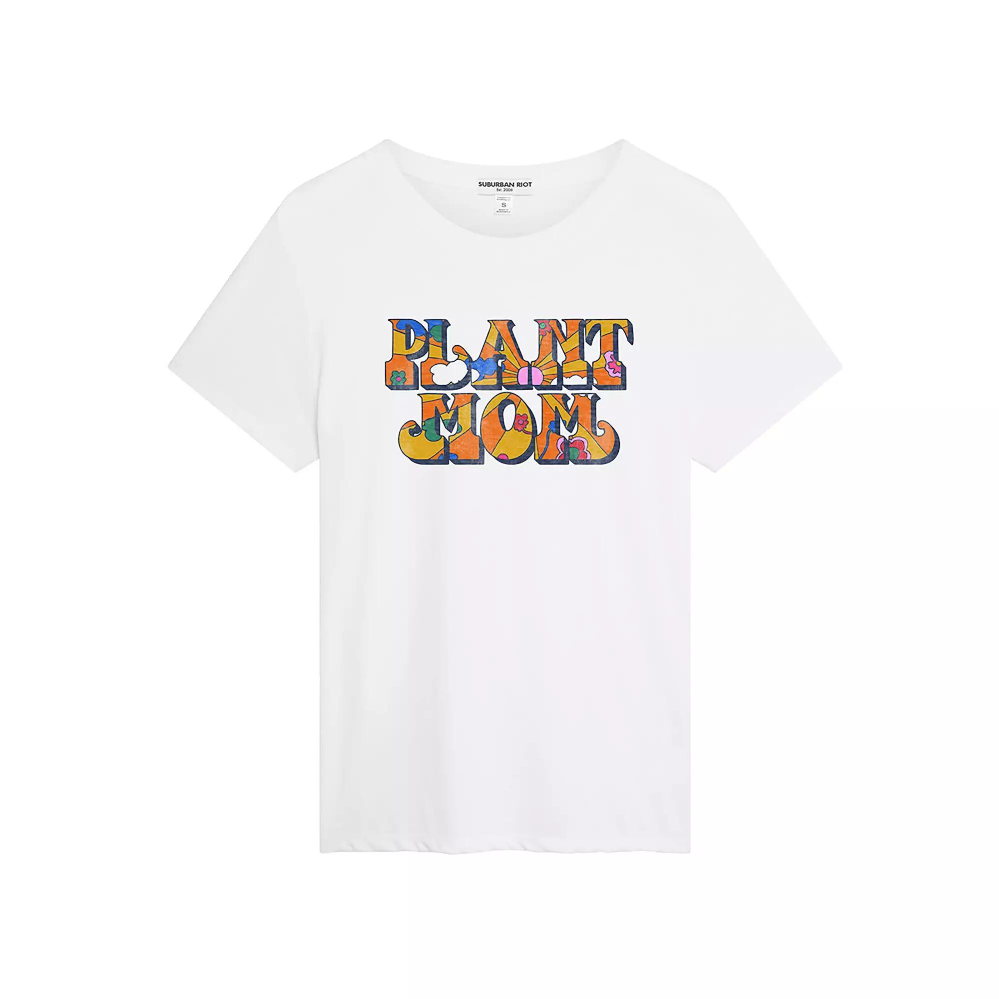 Women's Suburban Riot Plant Mom Loose Graphic Tee, Girl's, Size: Small, White Product Image