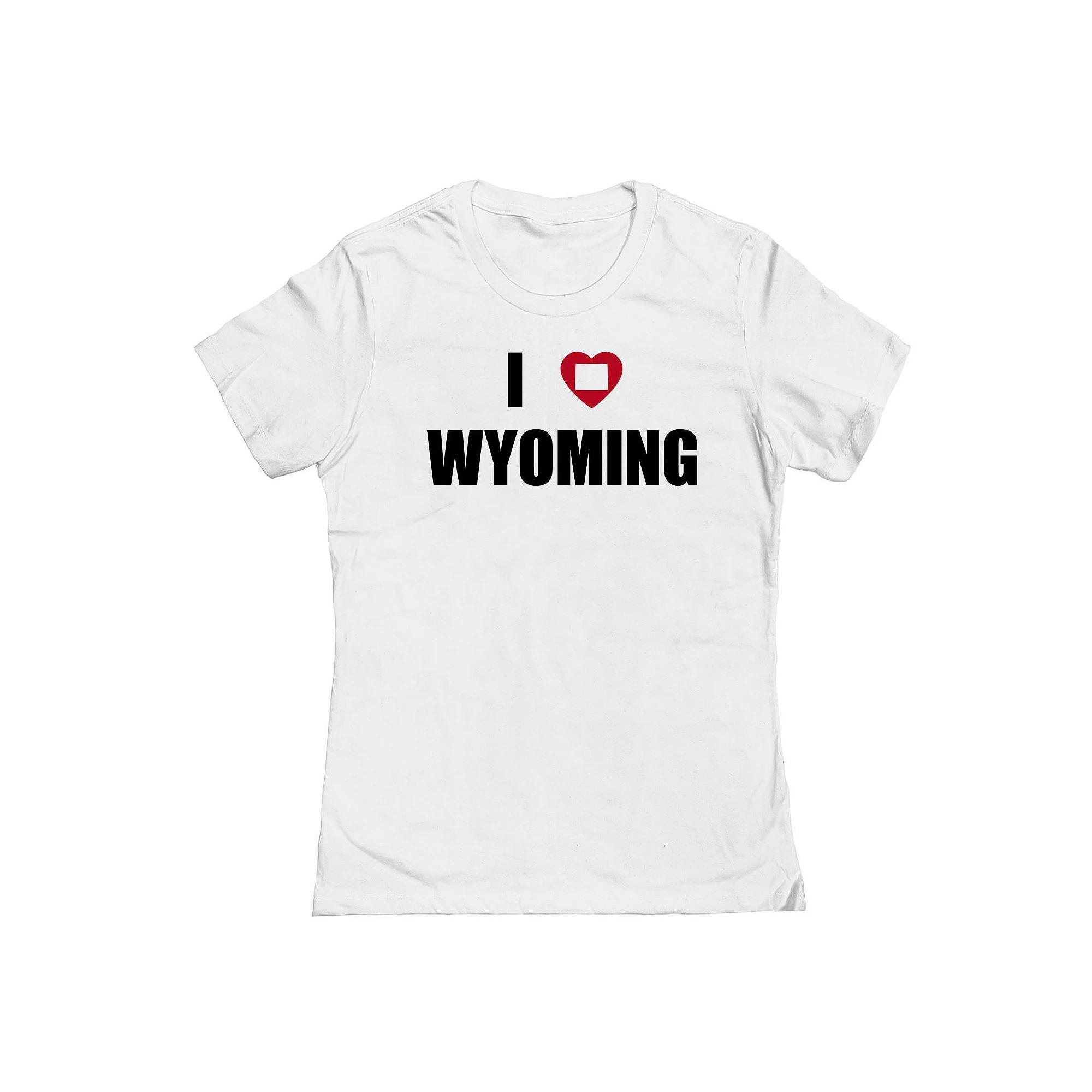 Junior's I Heart Wyoming Graphic Tee, Women's, Size: XL, White Product Image