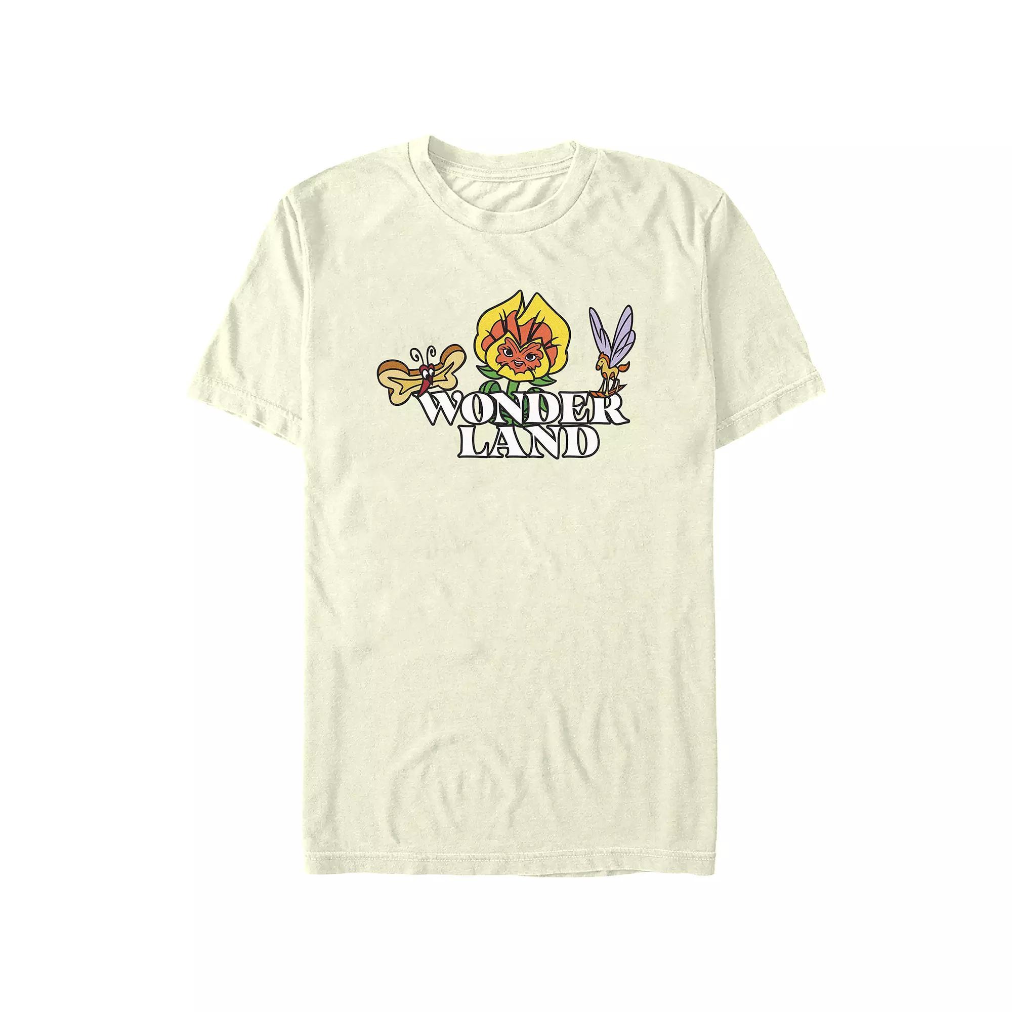 Disney's Alice In Wonderland Garden Characters Juniors' Boyfriend Graphic Tee, Women's, Size: Medium, Natural Product Image