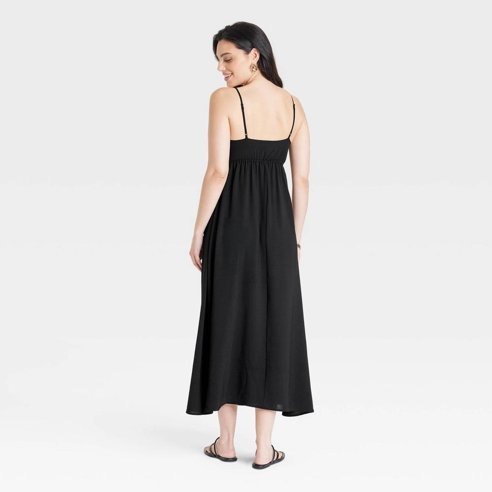Womens Ruched Midi Dress - A New Day Black 4X Product Image