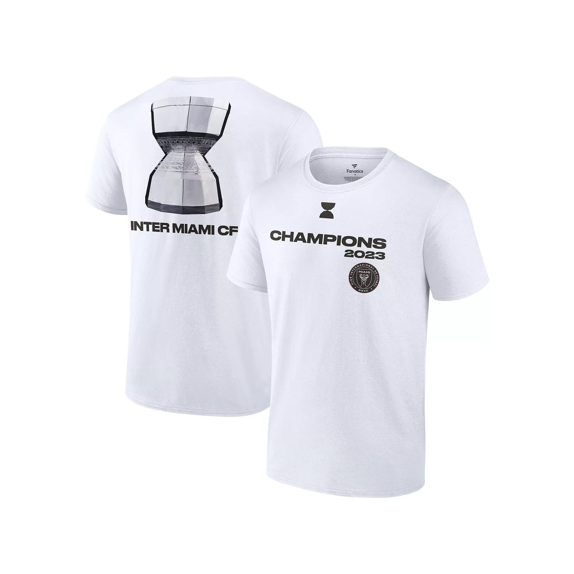 Mens Fanatics Branded White Inter Miami CF 2023 Leagues Cup Champions Locker Room T-Shirt Product Image