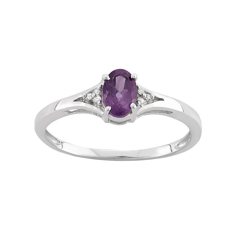 Jewelexcess Amethyst & Diamond Accent Sterling Silver Ring, Women's, Size: 7, Purple Product Image