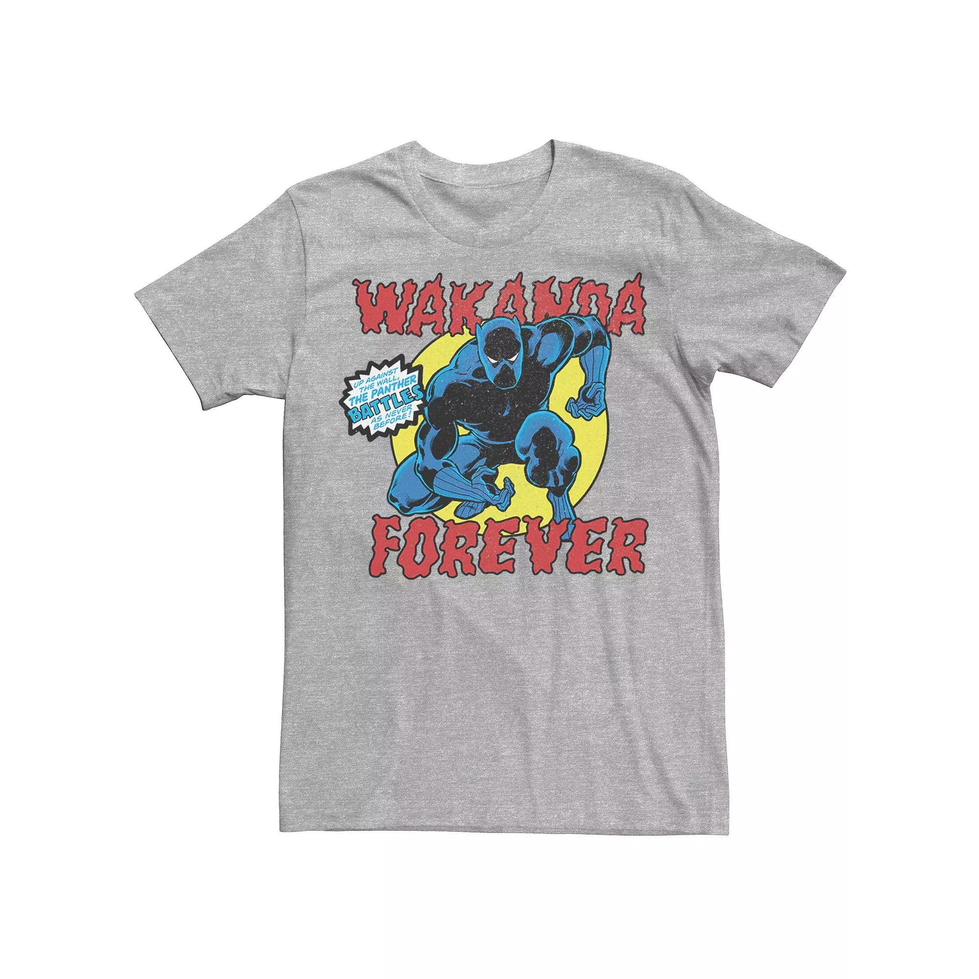 Men's Marvel Black Panther Vintage Battle Pose Graphic Tee, Size: XXL, Athletic Grey Product Image