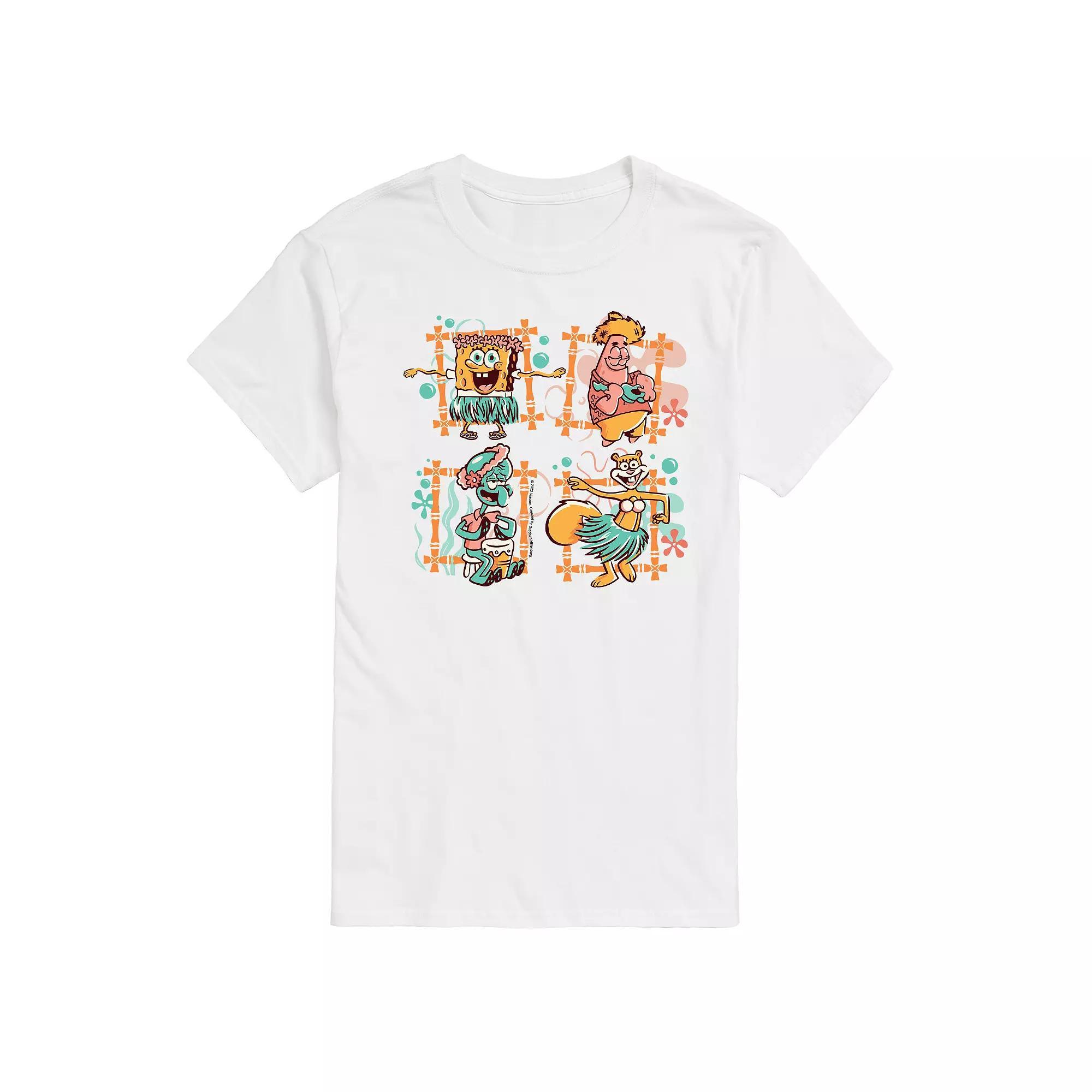 Mens SpongeBob SquarePants Tiki Squares Graphic Tee Product Image