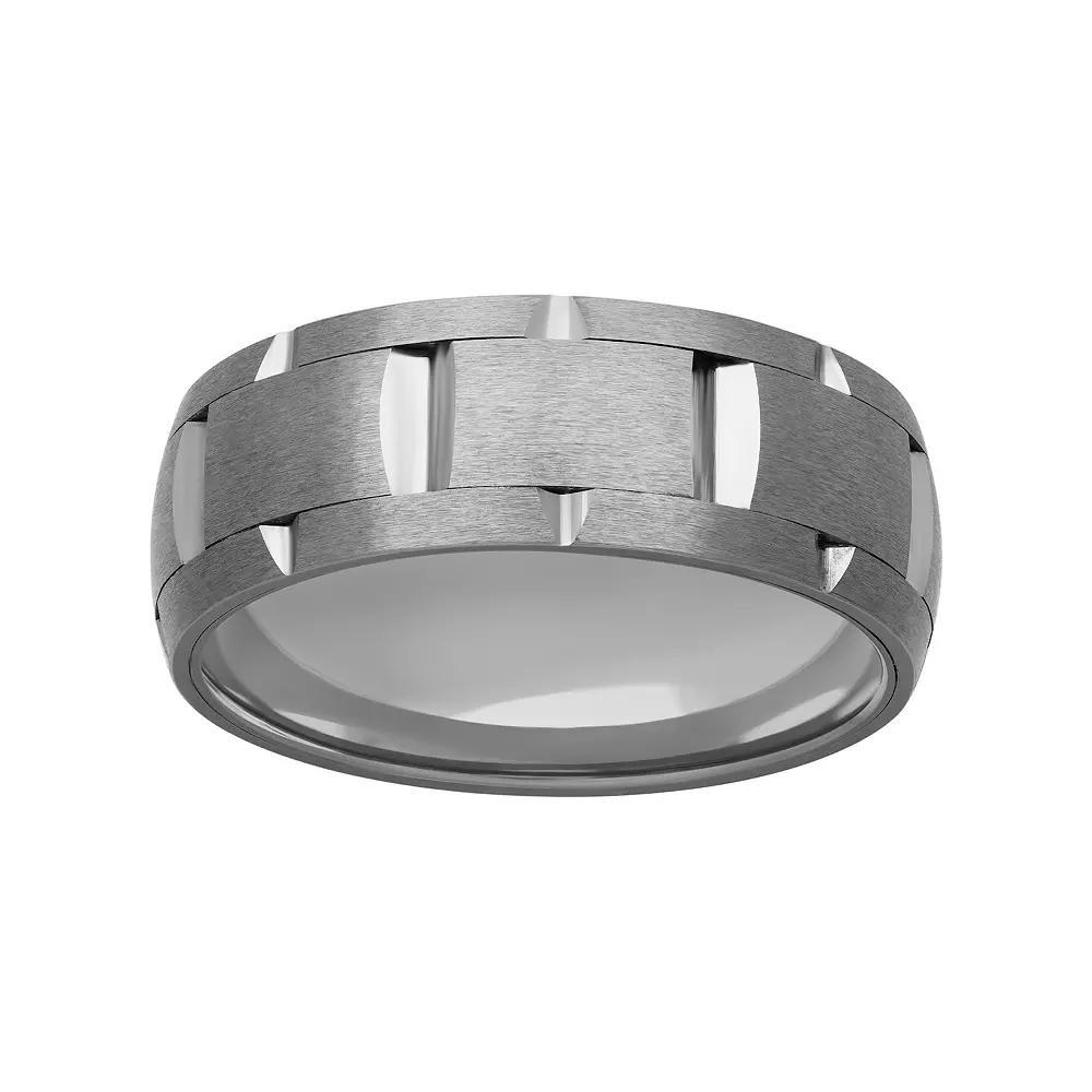 Men's Grey Tungsten Comfort Fit Band Ring, Size: 9 Product Image