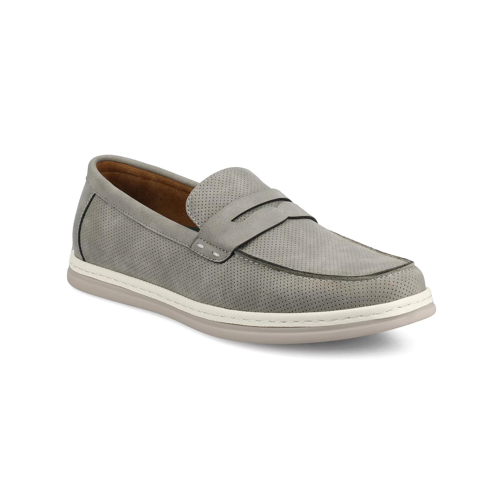 VANCE Brantley Comfort Casual Slip-on Men's Perforated Flexible Penny Loafers, Size: 10.5, Gray Product Image
