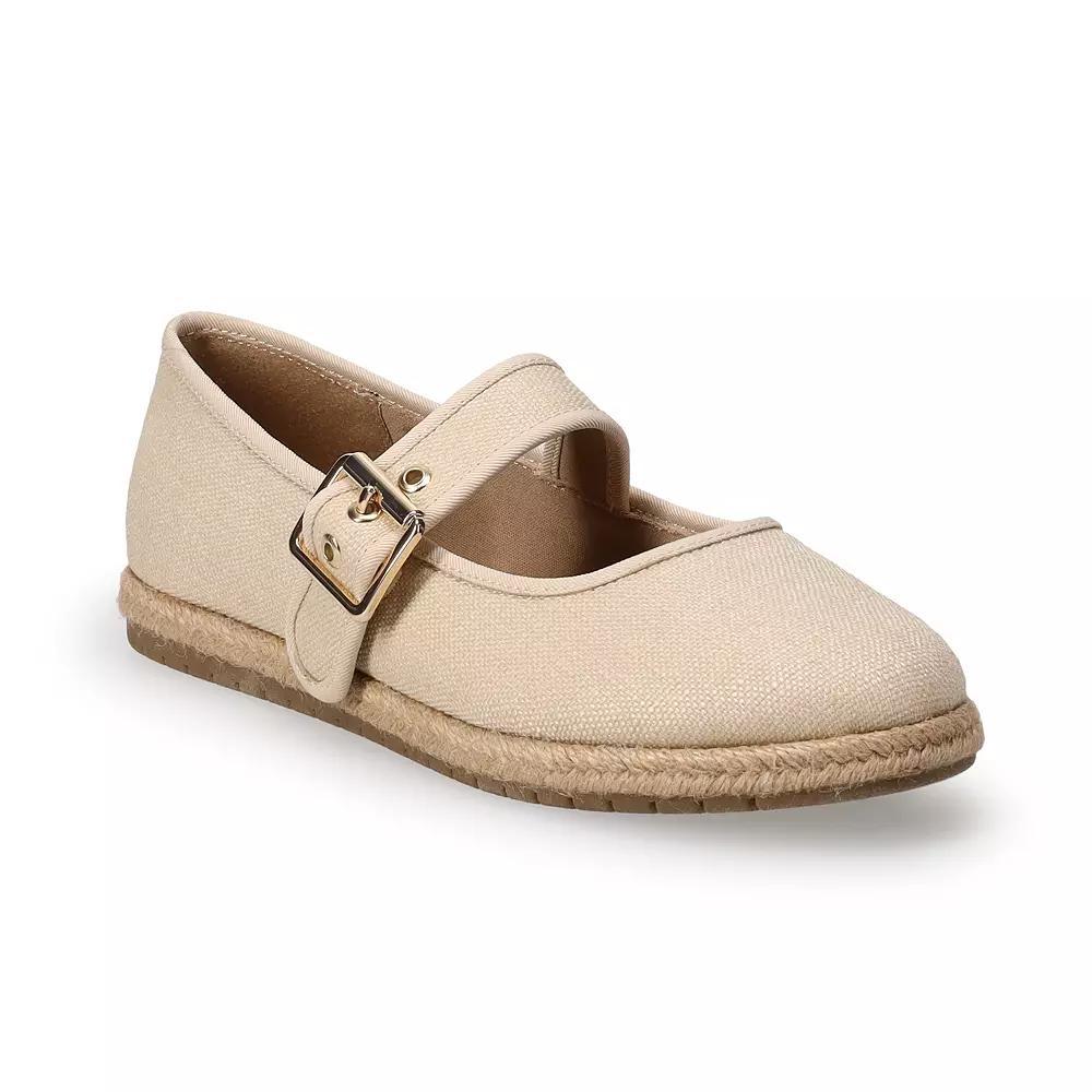 LC Lauren Conrad Holland Women's Espadrille Mary Jane Flats, Size: 8, Natural Product Image