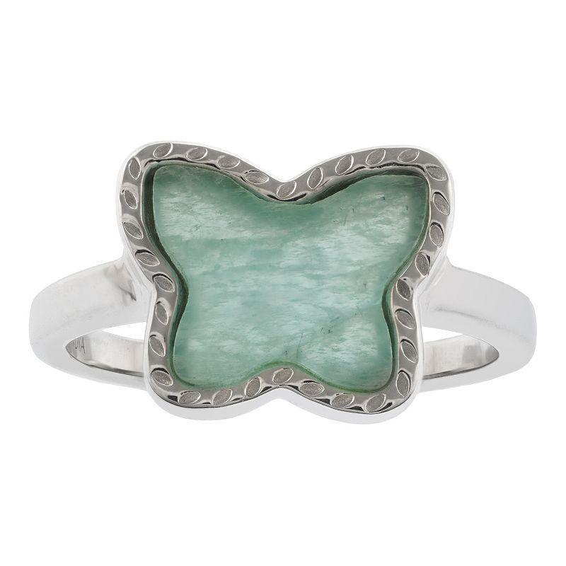 Gemistry Sterling Silver Amazonite Butterfly Ring, Women's, Size: 7 Product Image