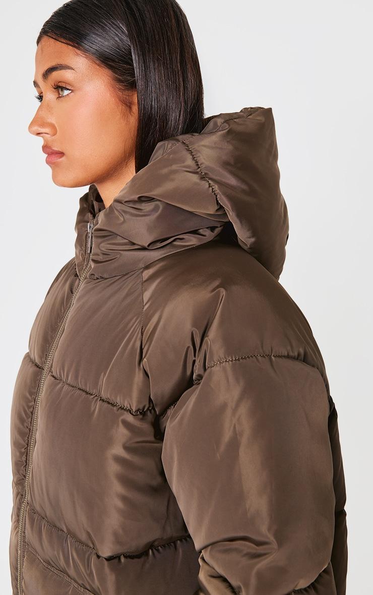  Chocolate Hooded Padded Jacket Product Image