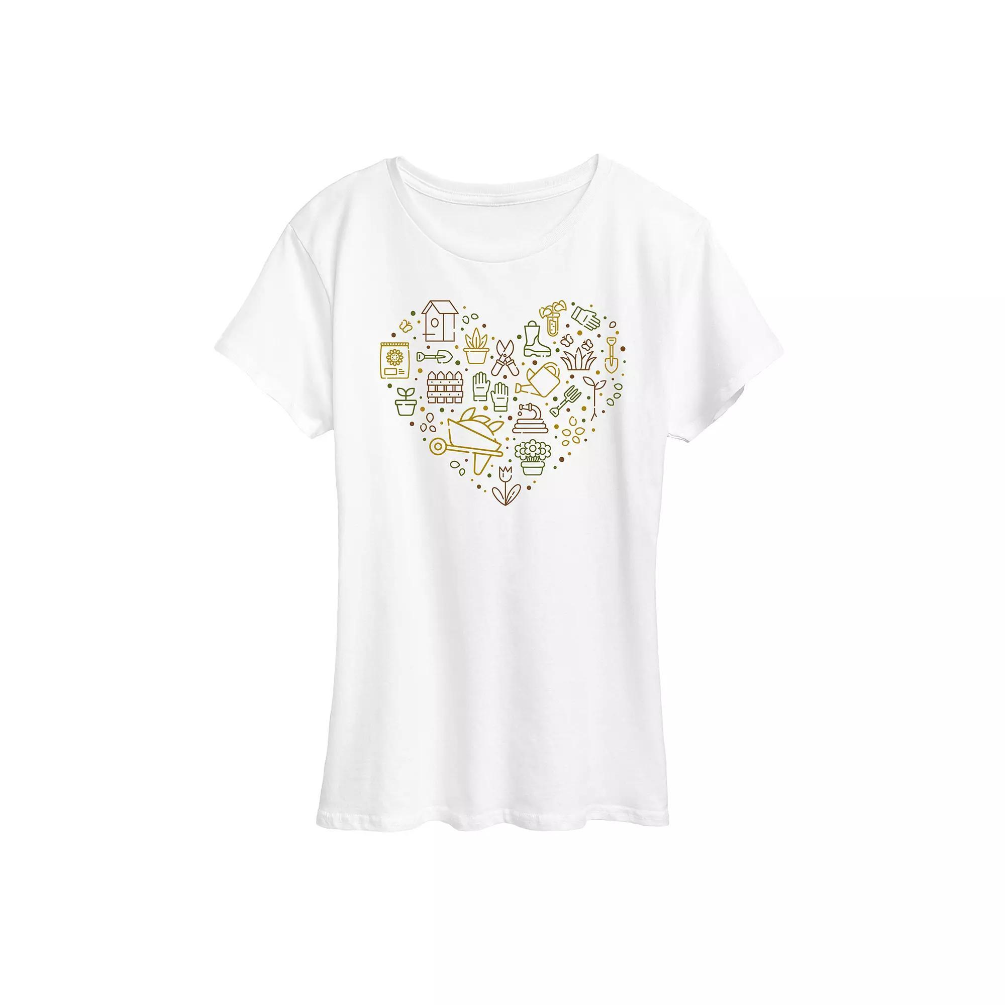 Womens Gardening Supplies Heart Graphic Tee Product Image