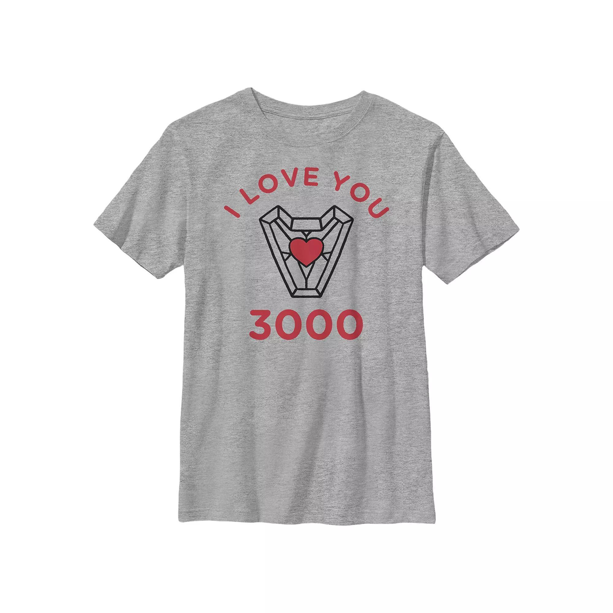 Boys 8-20 Iron Man I Love You 3000 Graphic Tee, Boy's, Size: XL, Athletic Grey Product Image