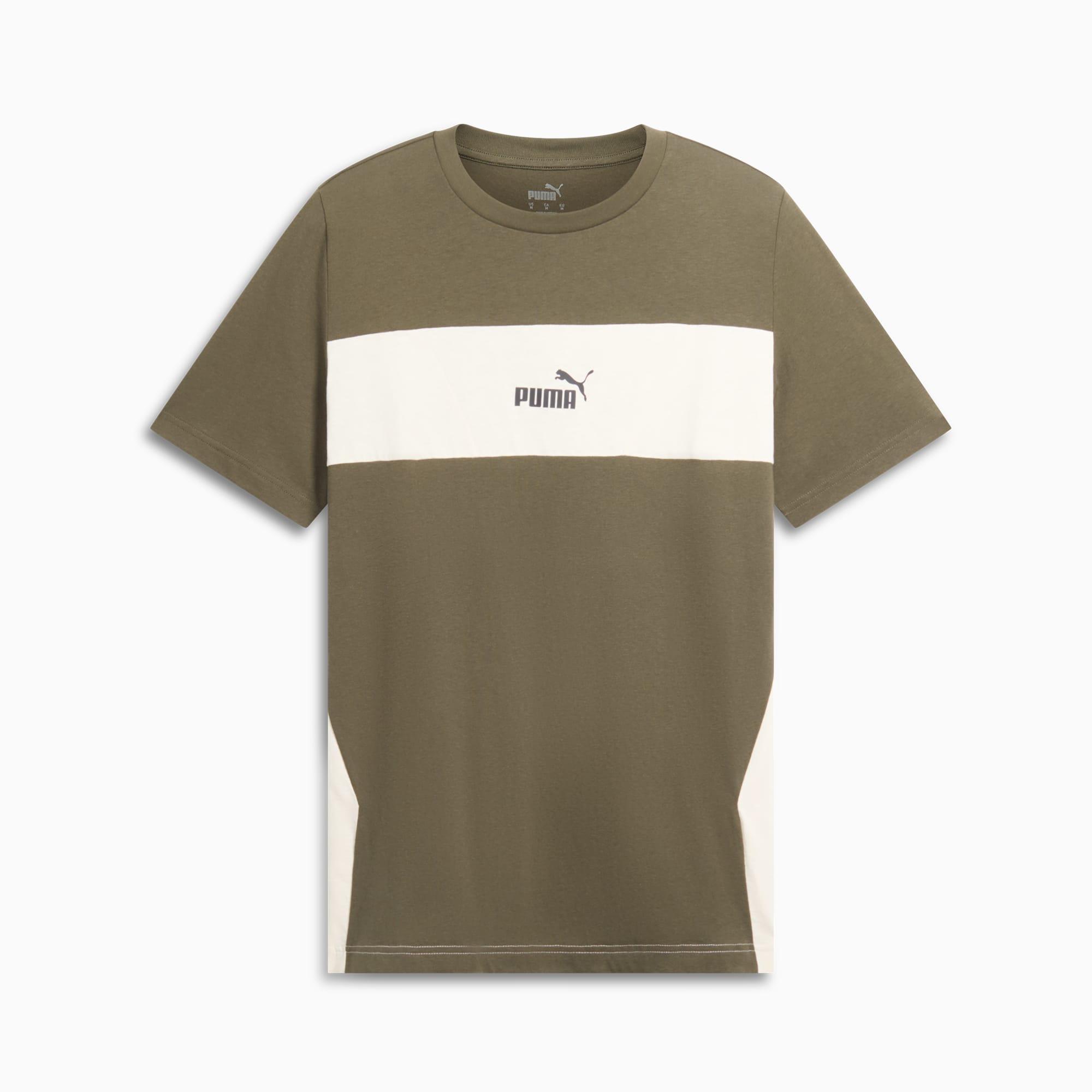 PUMA Power Men's Colorblock T-Shirt in Grey Skies Product Image