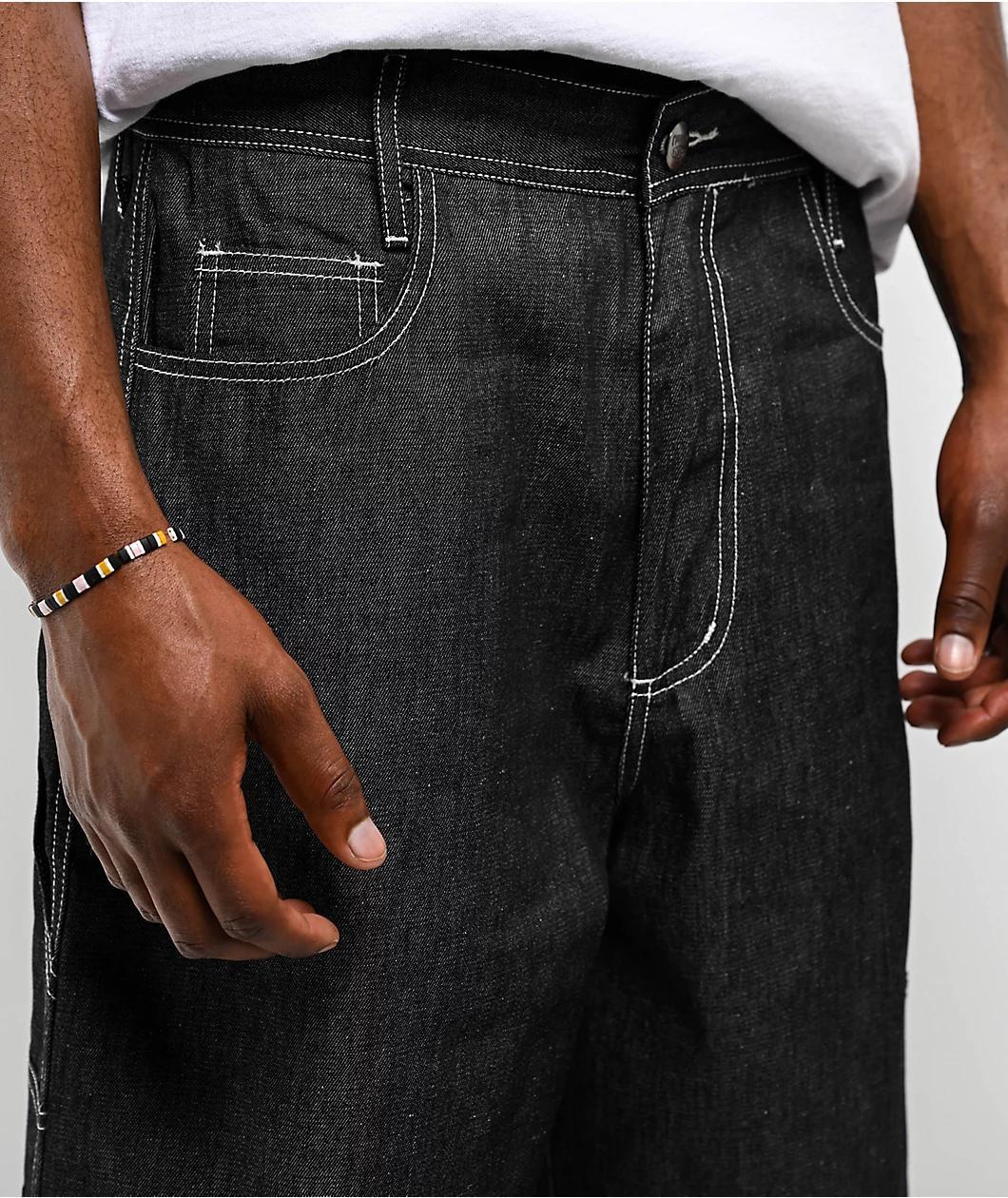 FB County Hard Denim Black Utility Shorts Product Image