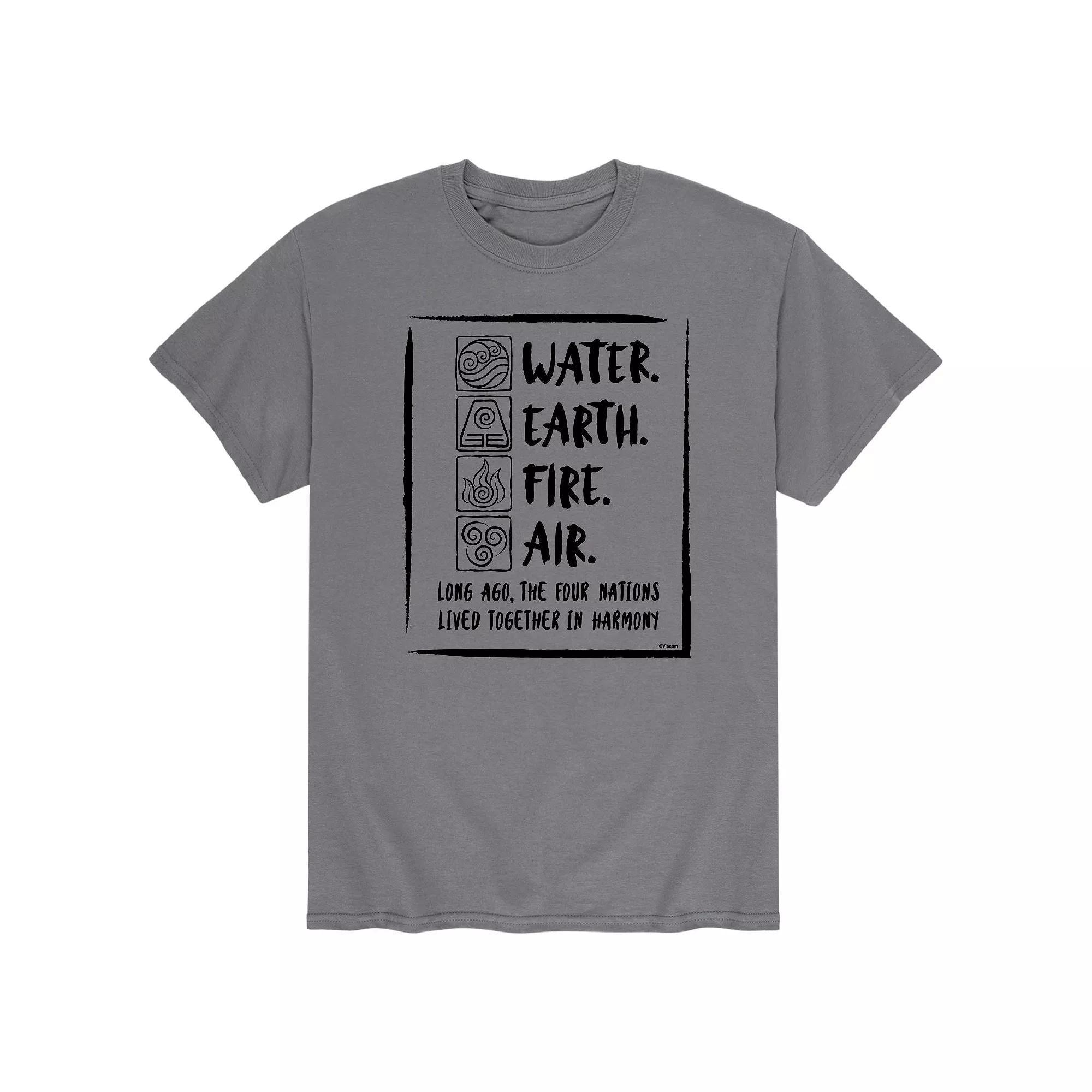 Mens Avatar Water Fire Earth Air Tee Product Image