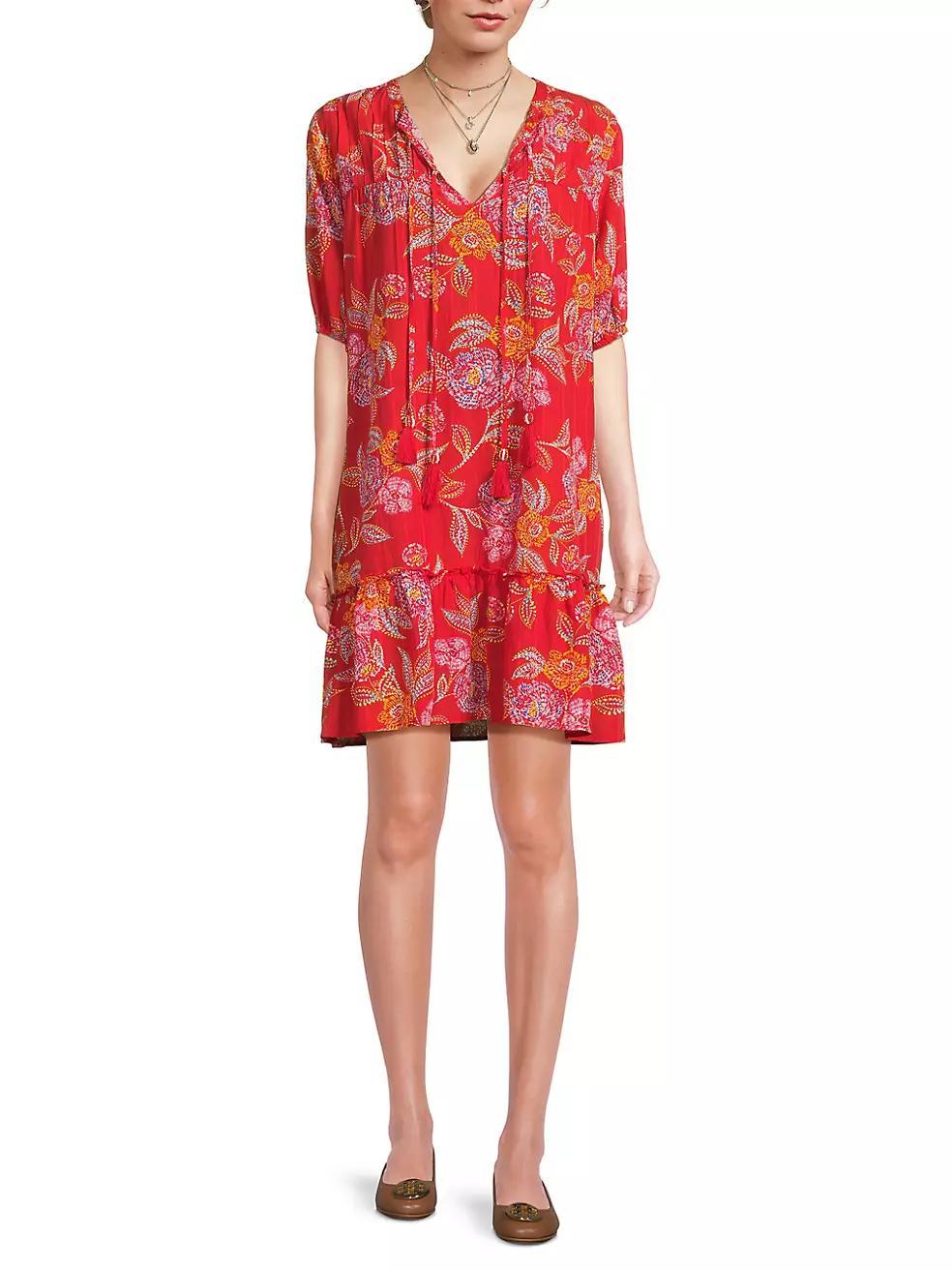 Whimsical Hibiscus Pleated Dress Product Image