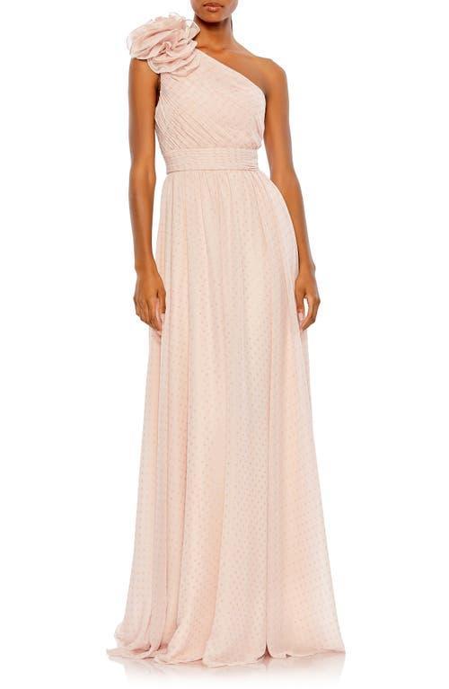 Mac Duggal Asymmetrical One Ruffle Shoulder Sleeveless A Product Image