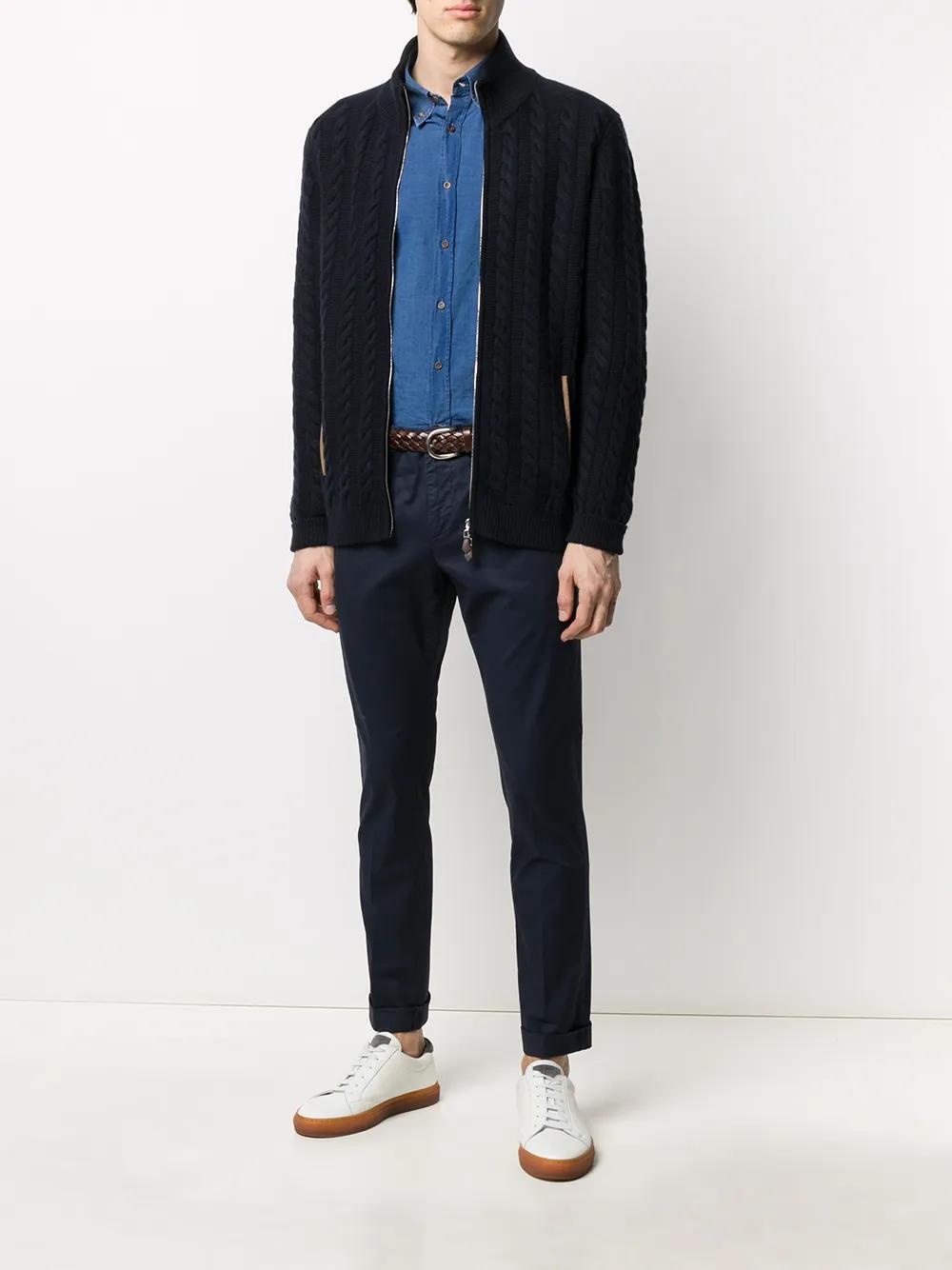 long sleeve cable knit sweater Product Image