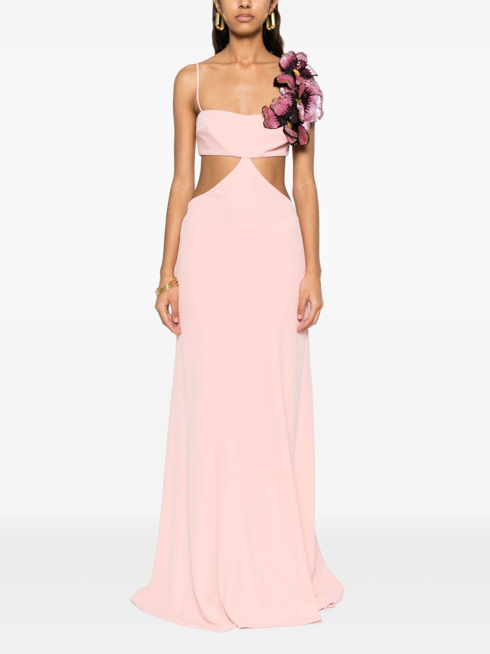 floral-appliqué gown Product Image