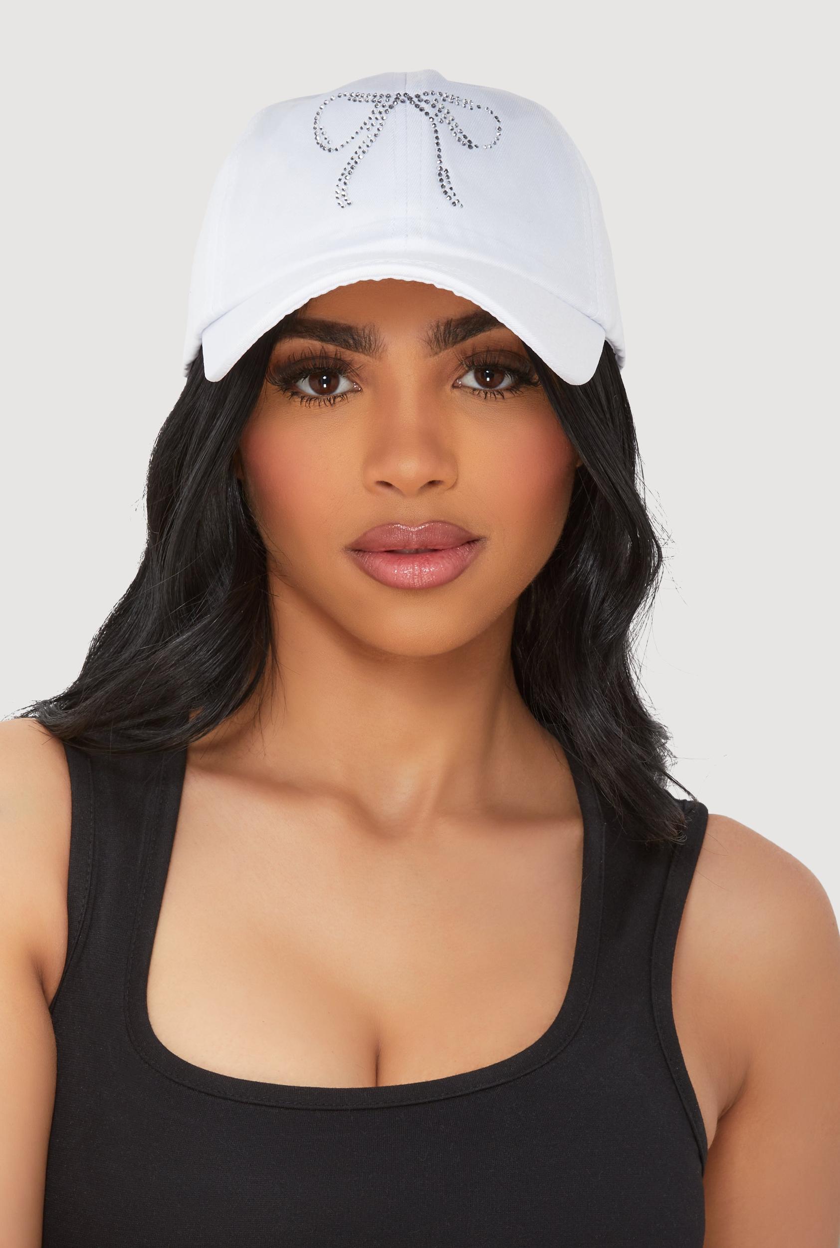 Rhinestone Bow Baseball Cap Female Product Image
