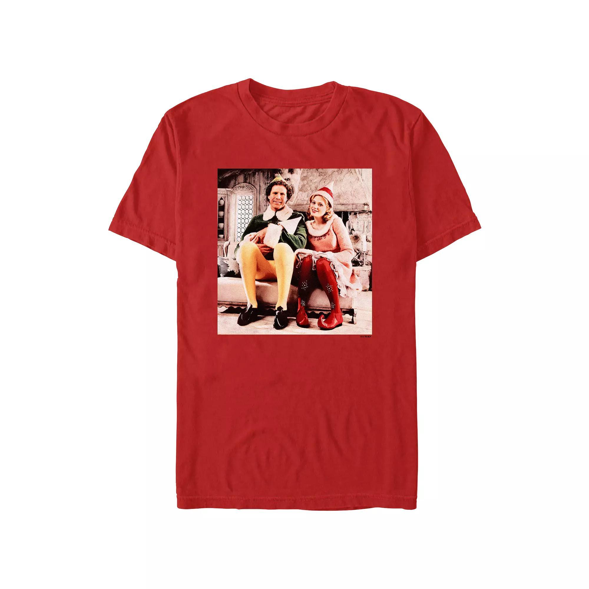 Men's Elf Buddy And Jovie Portrait Graphic Tee, Size: XS, Red Product Image