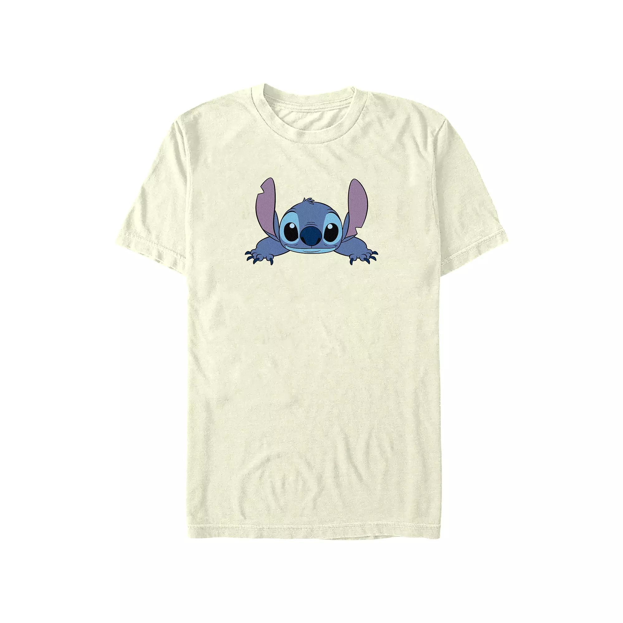 Disney's Lilo & Stitch Lay Down Stitch Juniors' Boyfriend Graphic Tee, Women's, Size: Medium, Natural Product Image