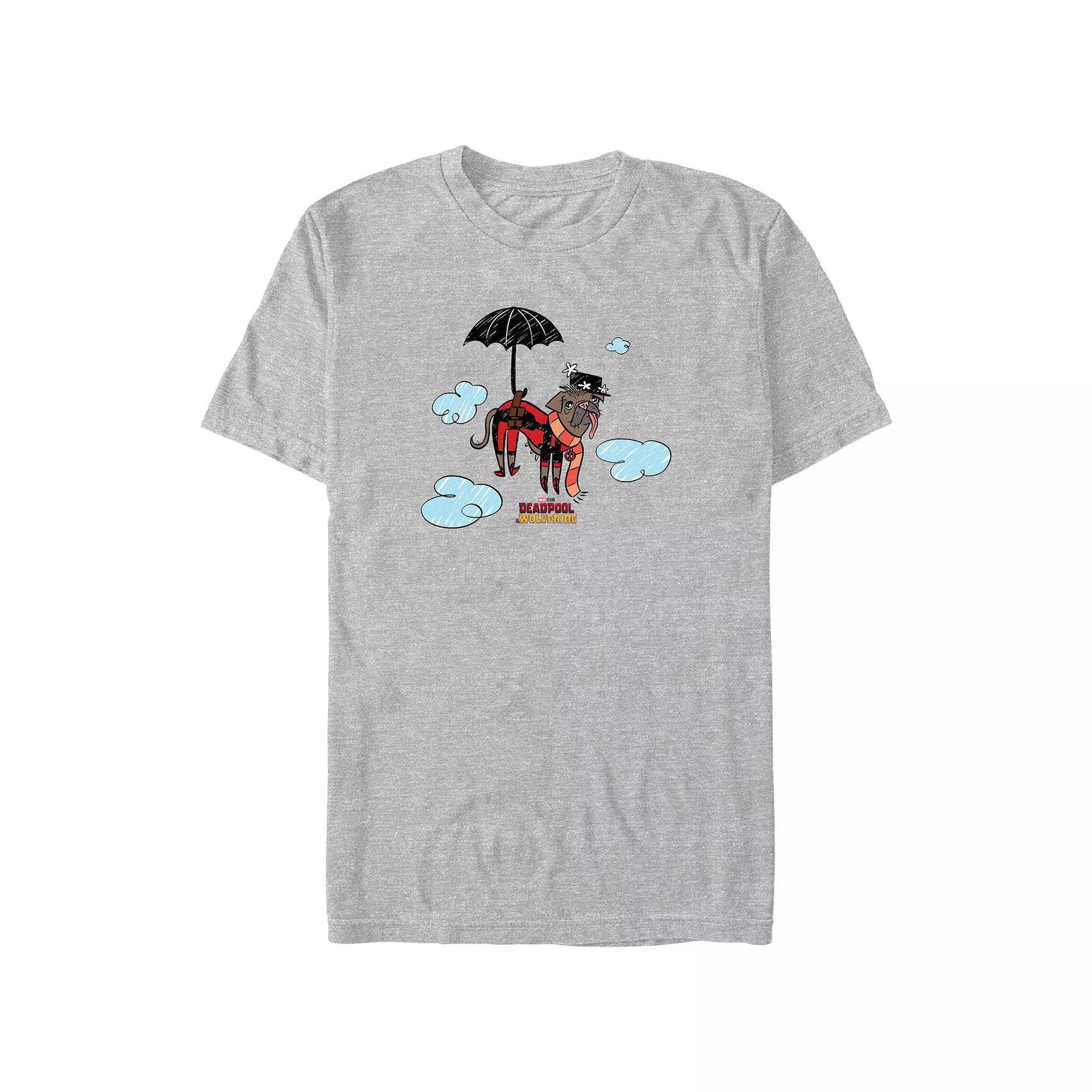 Big & Tall Marvel Deadpool & Wolverine Mary Poppins Parody Poster Graphic Tee, Men's, Size: XXL Tall, Athletic Grey Product Image