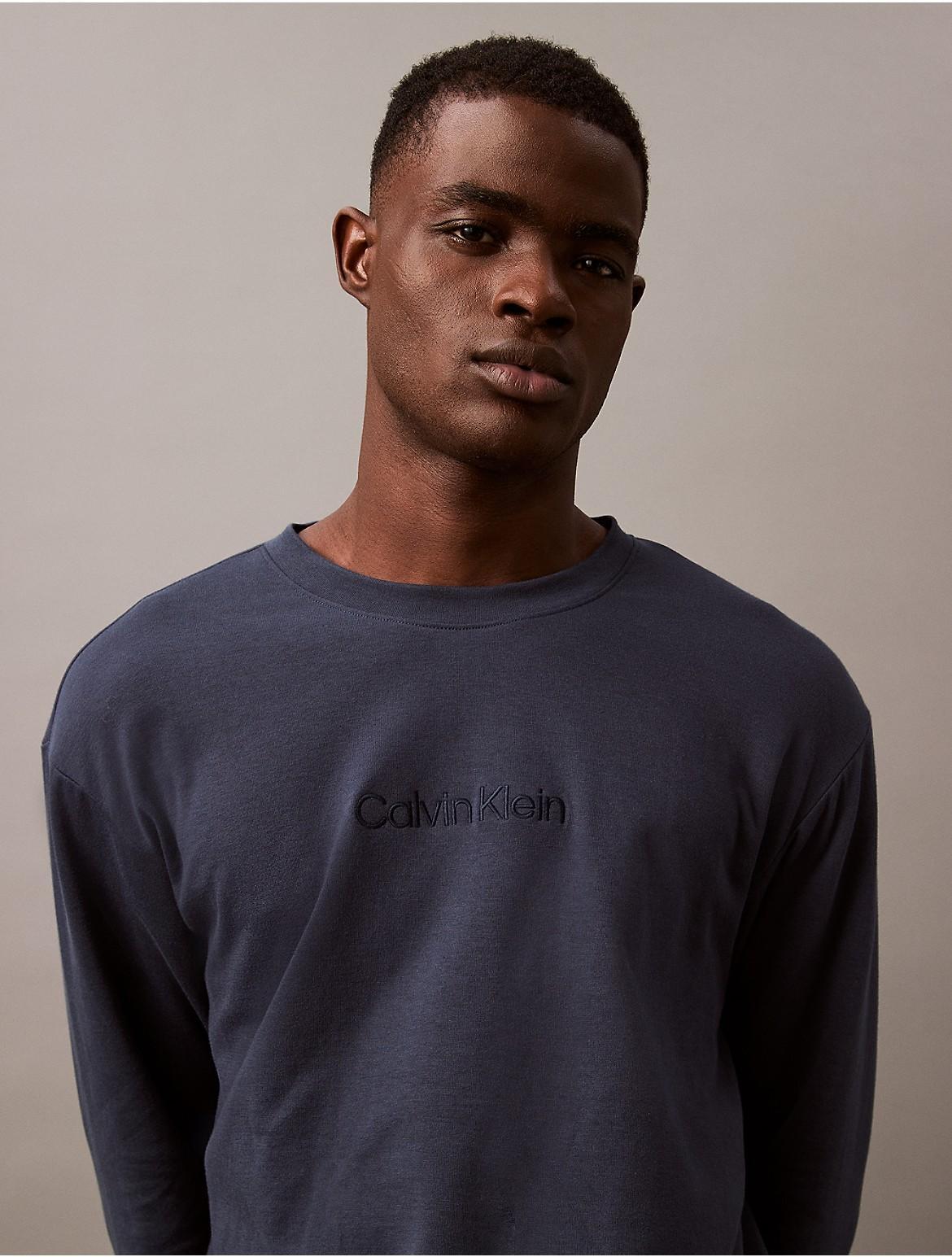 Calvin Klein Men's Terry Lounge Sweatshirt - Blue - S Product Image