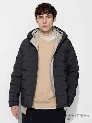 Mens PUFFTECH Parka with Water-Repellent Black XS UNIQLO US Product Image