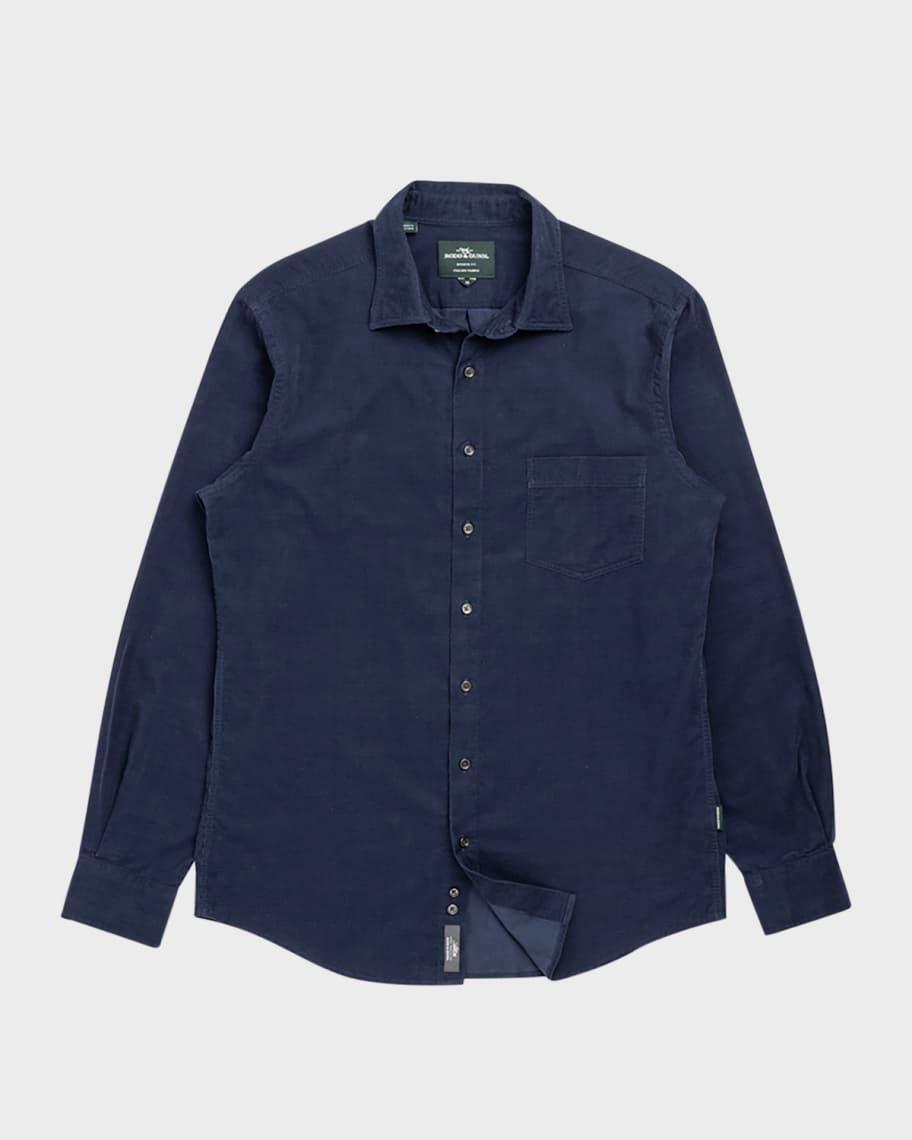 Mens Coal Stream Slim Fit Corduroy Casual Button-Down Shirt Product Image