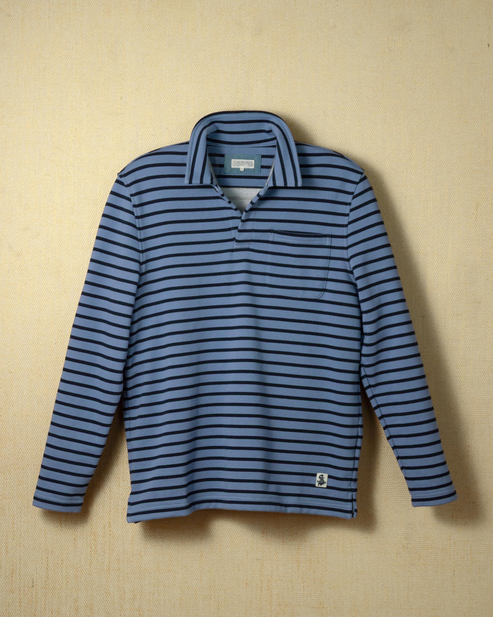 Acadia Polo in Atlantic Blue/Navy Loopback Terry Product Image