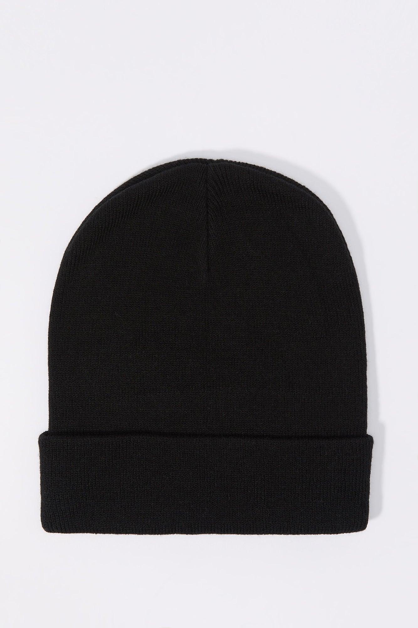 Embroidered Ribbed Knit Beanie Male Product Image