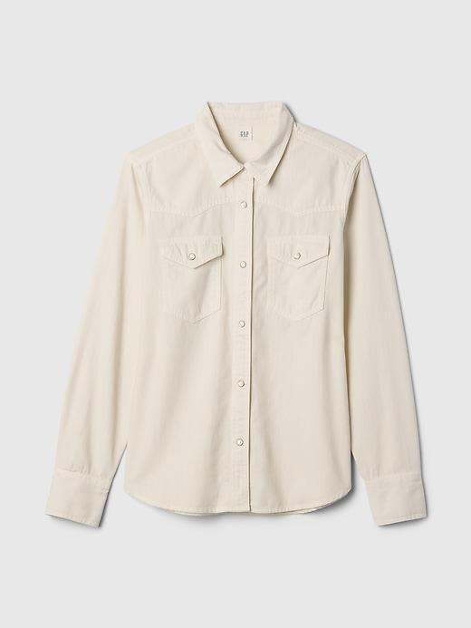 UltraSoft Denim Western Shirt Product Image