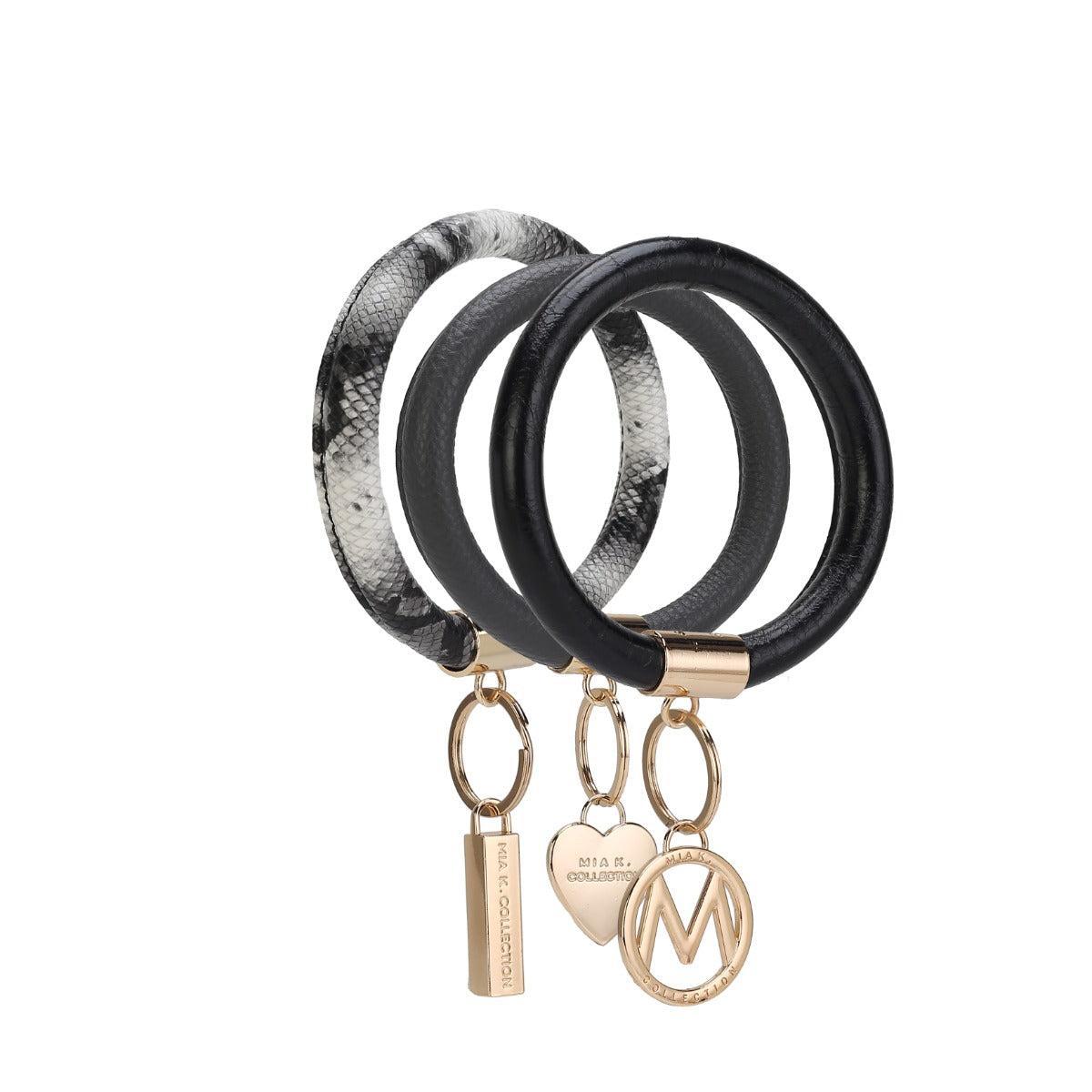 MKF Collection Women's Jasmine Bangle Bracelet Keyring Set Female Product Image