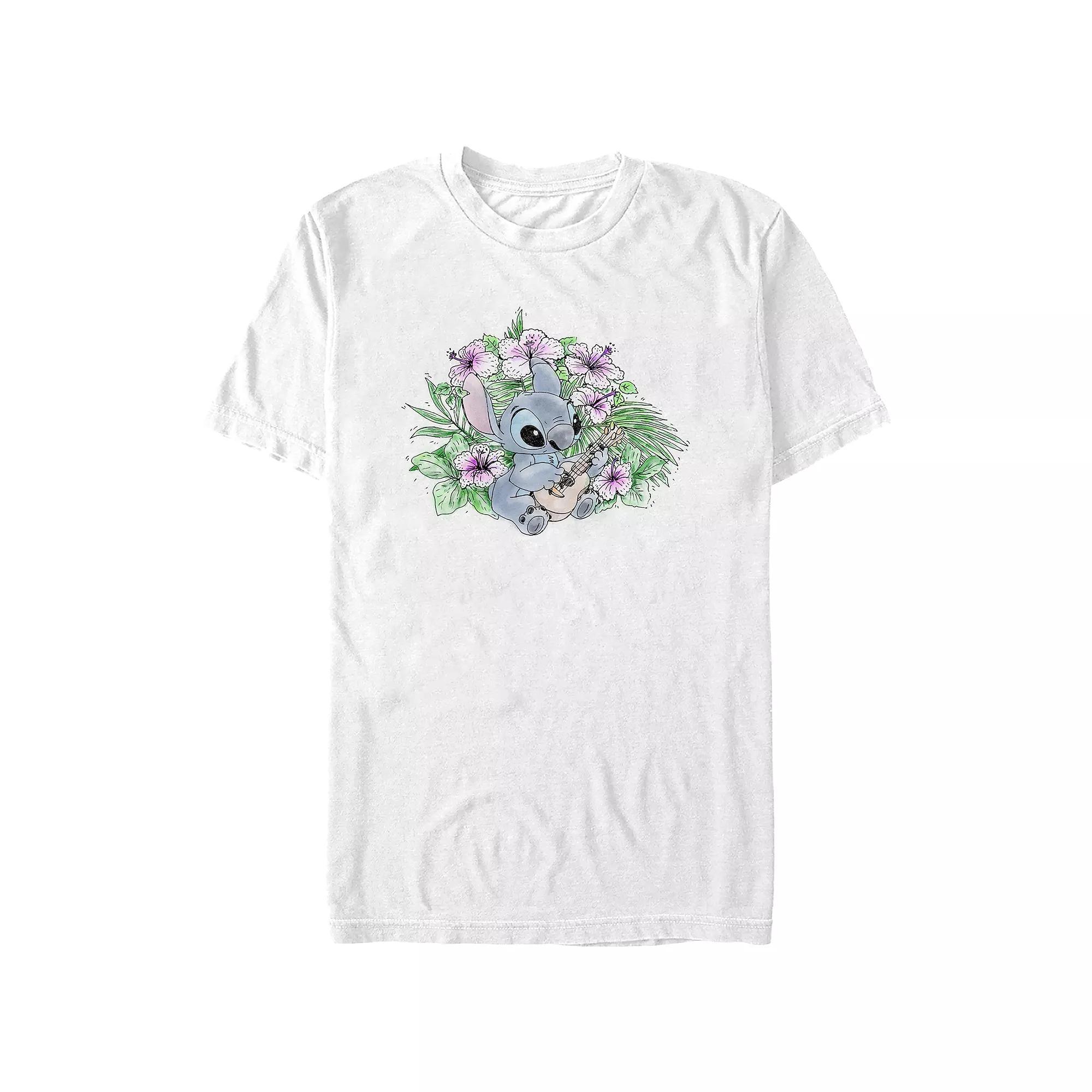 Disney's Lilo & Stitch Playing Ukulele Stitch Juniors' Graphic Tee, Women's, Size: XXL, White Product Image