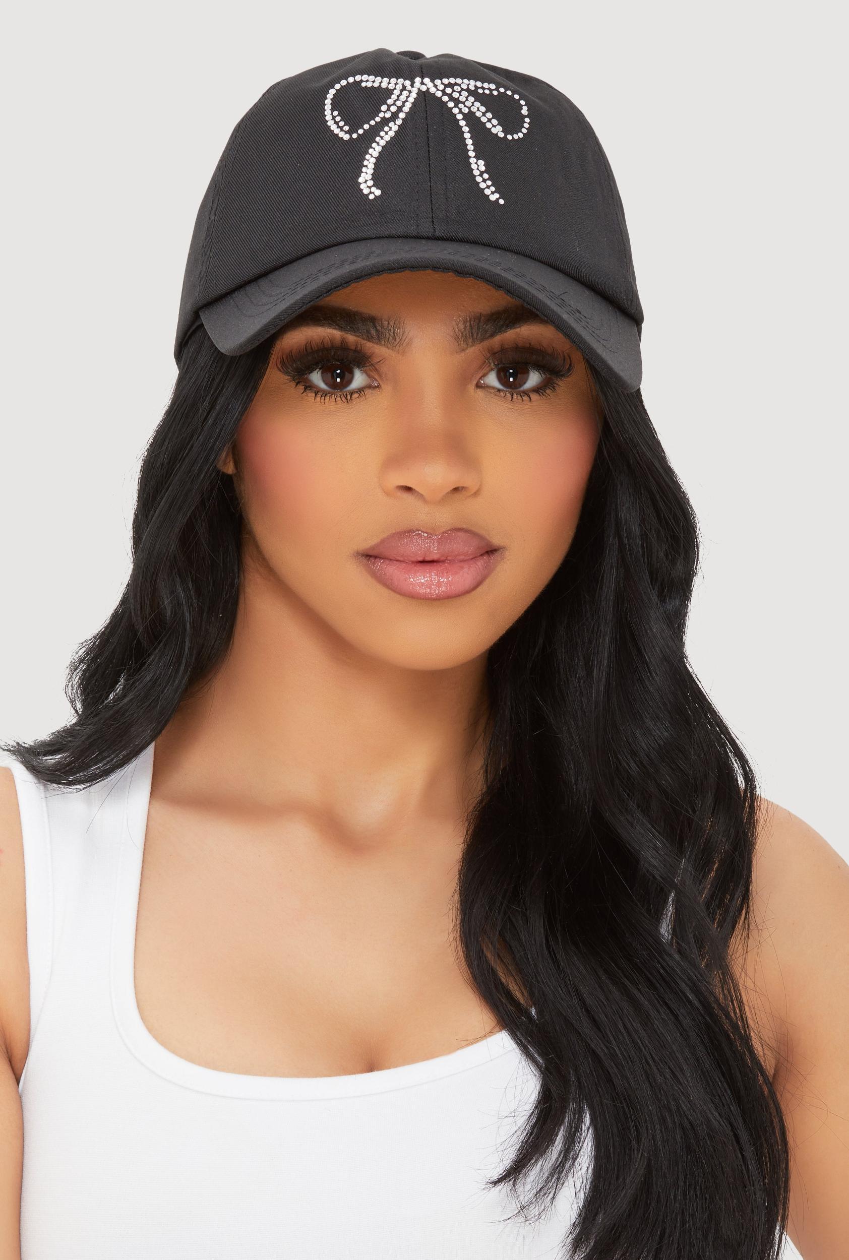 Rhinestone Bow Baseball Cap Female Product Image