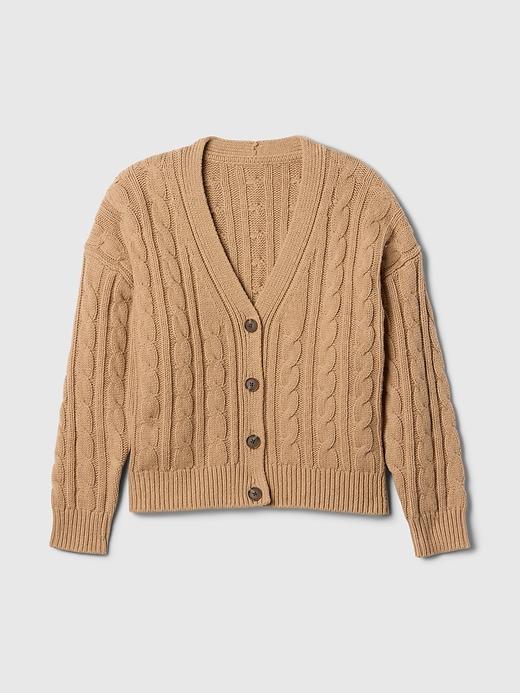 Oversized Cable-Knit Cardigan Product Image