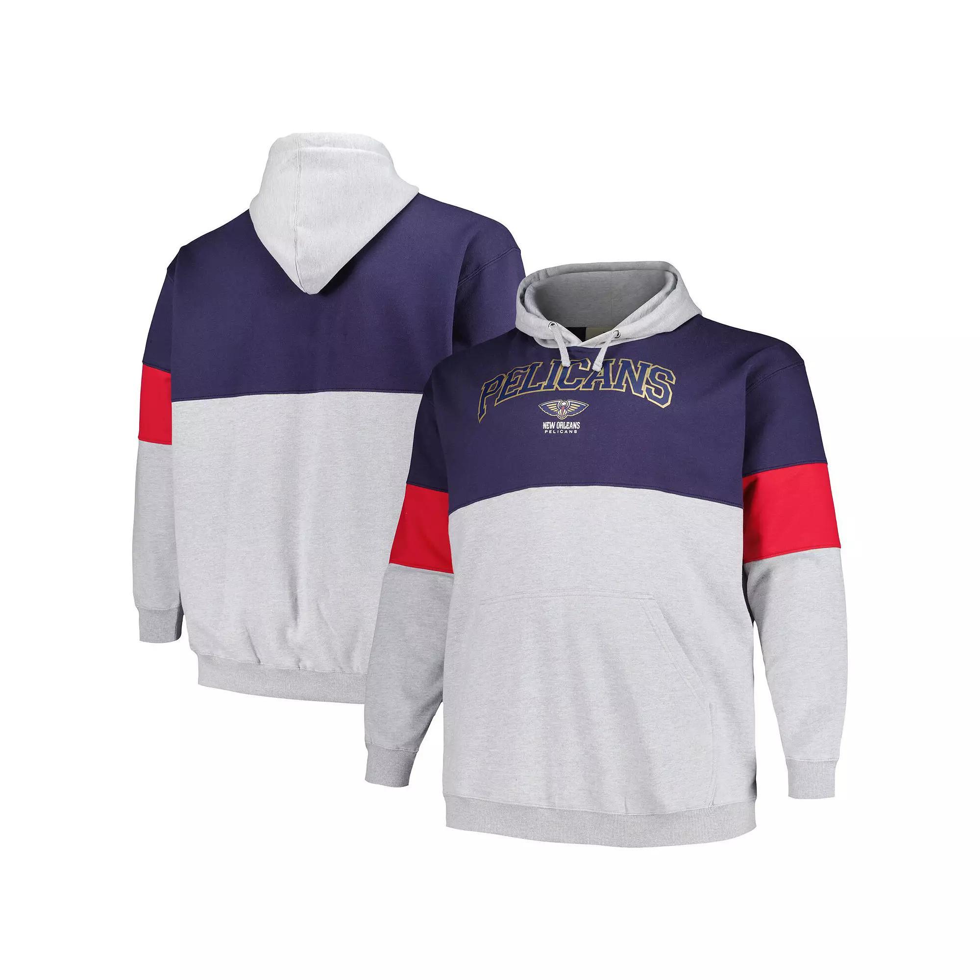 Men's Fanatics Branded Navy/Red New Orleans Pelicans Big & Tall Pullover Hoodie, Size: 4XLT, Blue Product Image