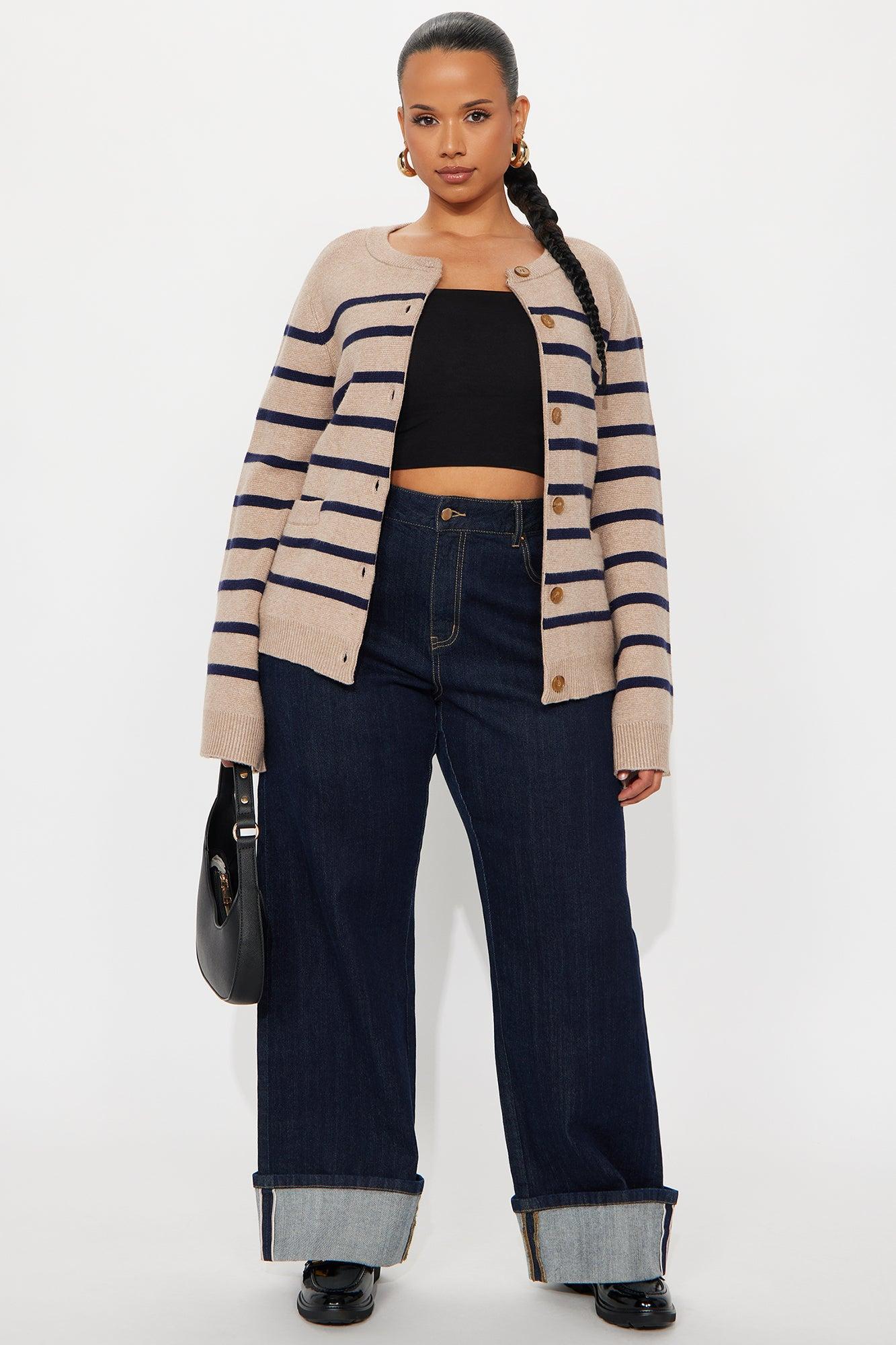 Grace Bell Sleeve Cardigan - Taupe/combo Product Image