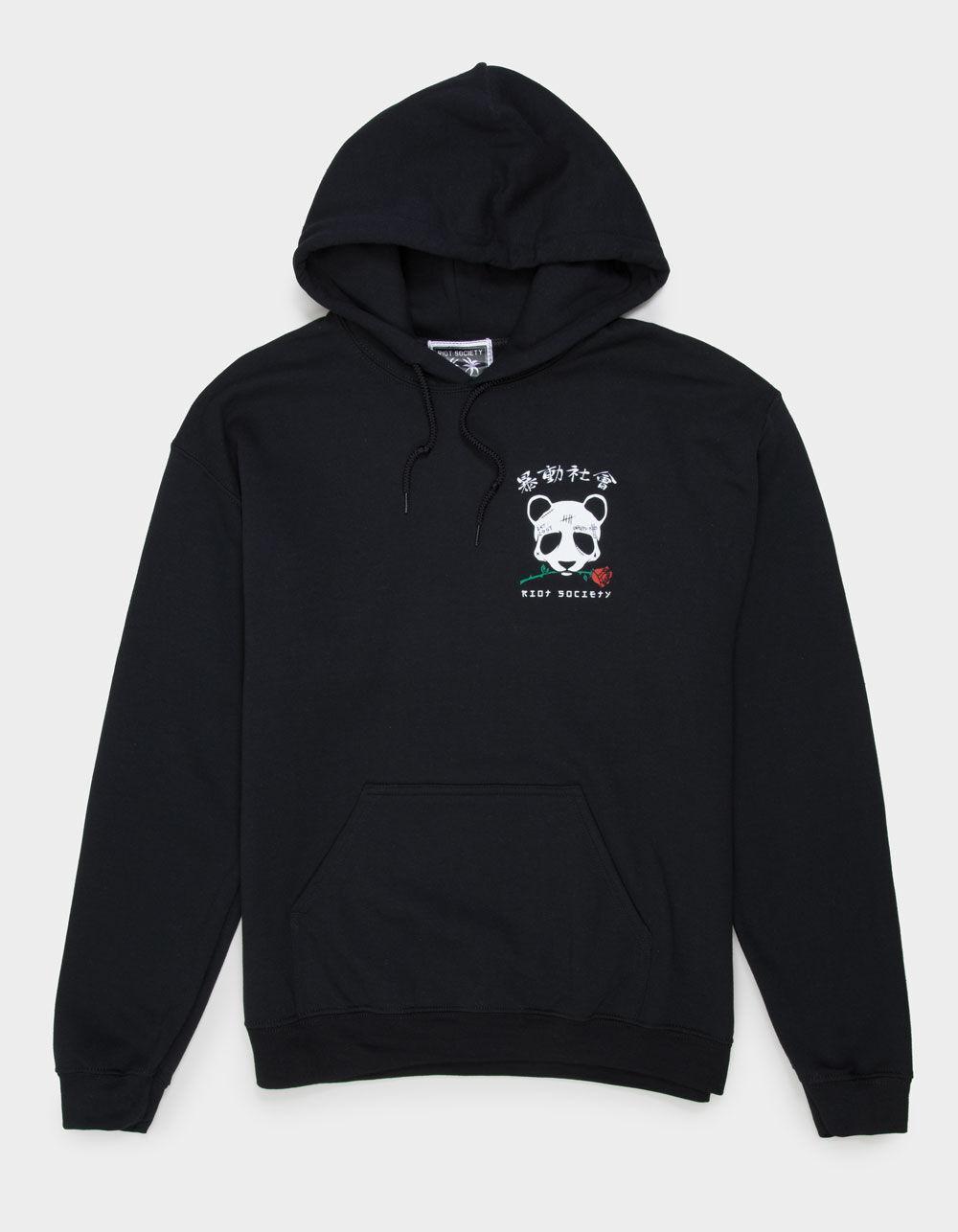 RIOT SOCIETY Panda Rose Skull Mens Hoodie Product Image