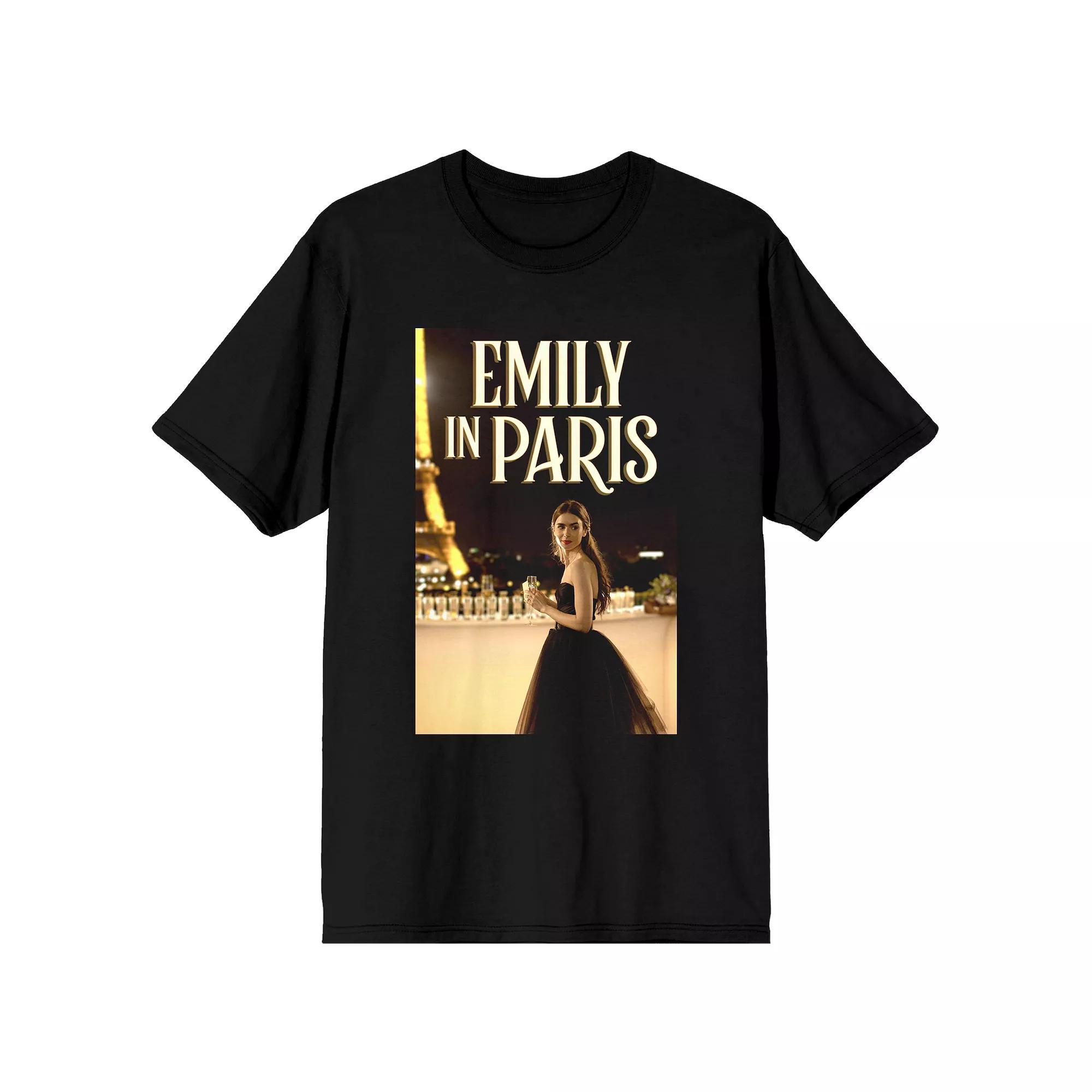 Juniors' Netflix Emily In Paris Eiffel Tower Graphic Tee, Women's, Size: XL, Black Product Image