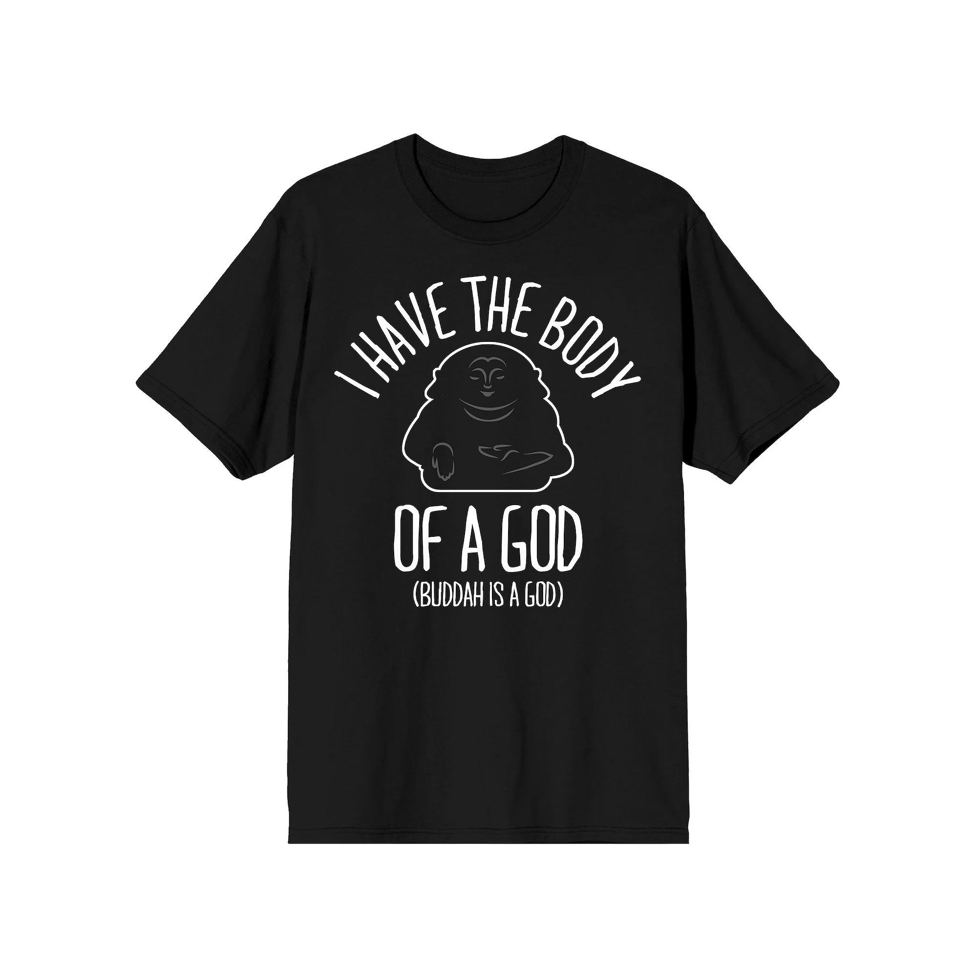 Men's I Have The Body Of A God, Buddha Is A God Graphic Tee, Size: Small, Black Product Image