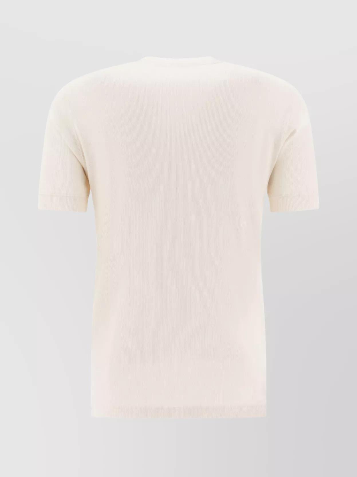 TOM FORD Ribbed Crew Neck Short Sleeve T-shirts In Neutral Product Image