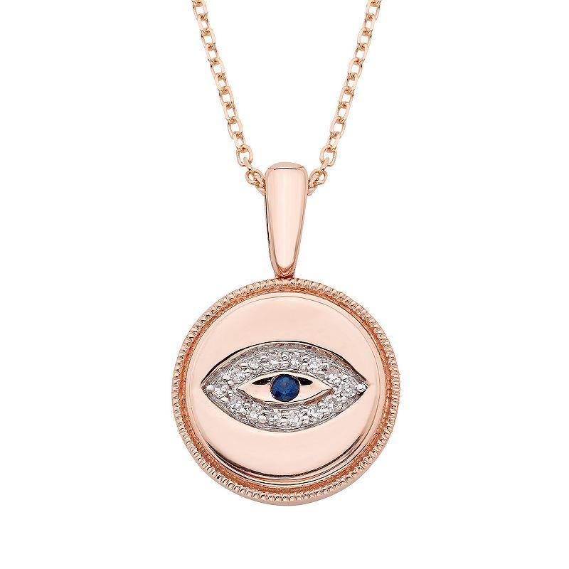 Its Personal 14k Gold Diamond Accent Evil Eye Signet Pendant, Womens, 14k Rose Gold Product Image