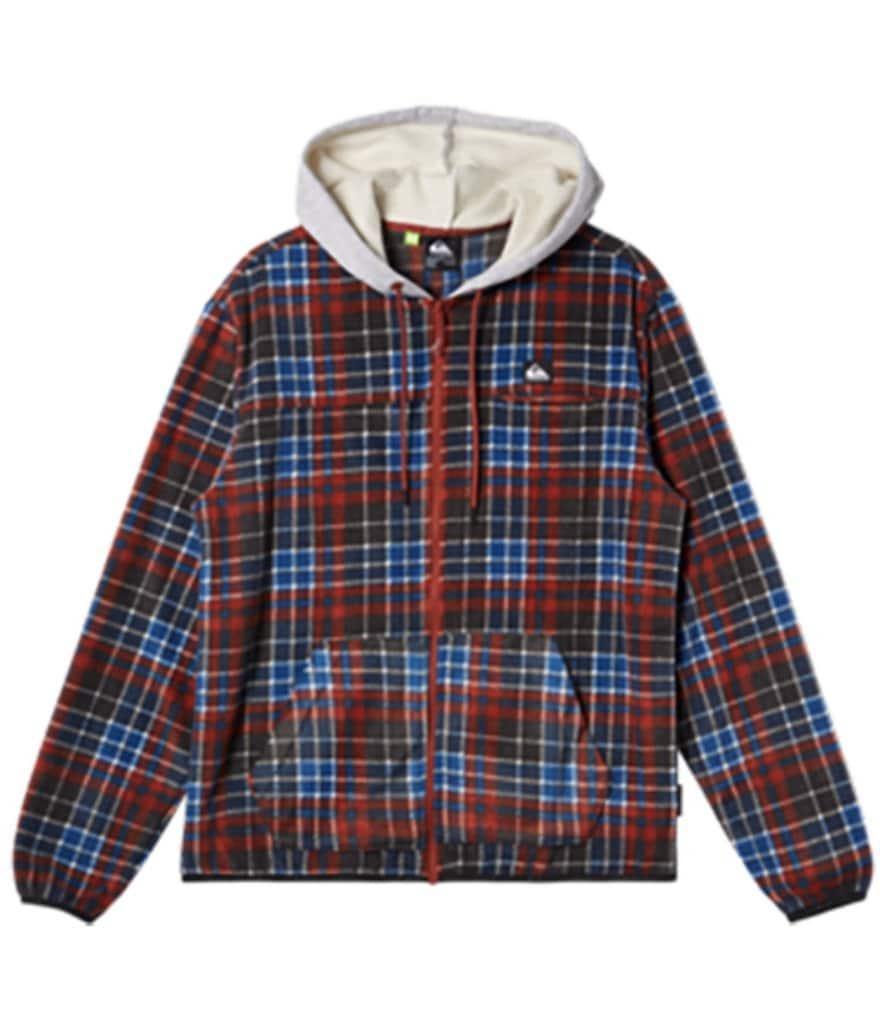 Quiksilver Surf Days Polar Fleece Plaid Hooded Jacket Product Image