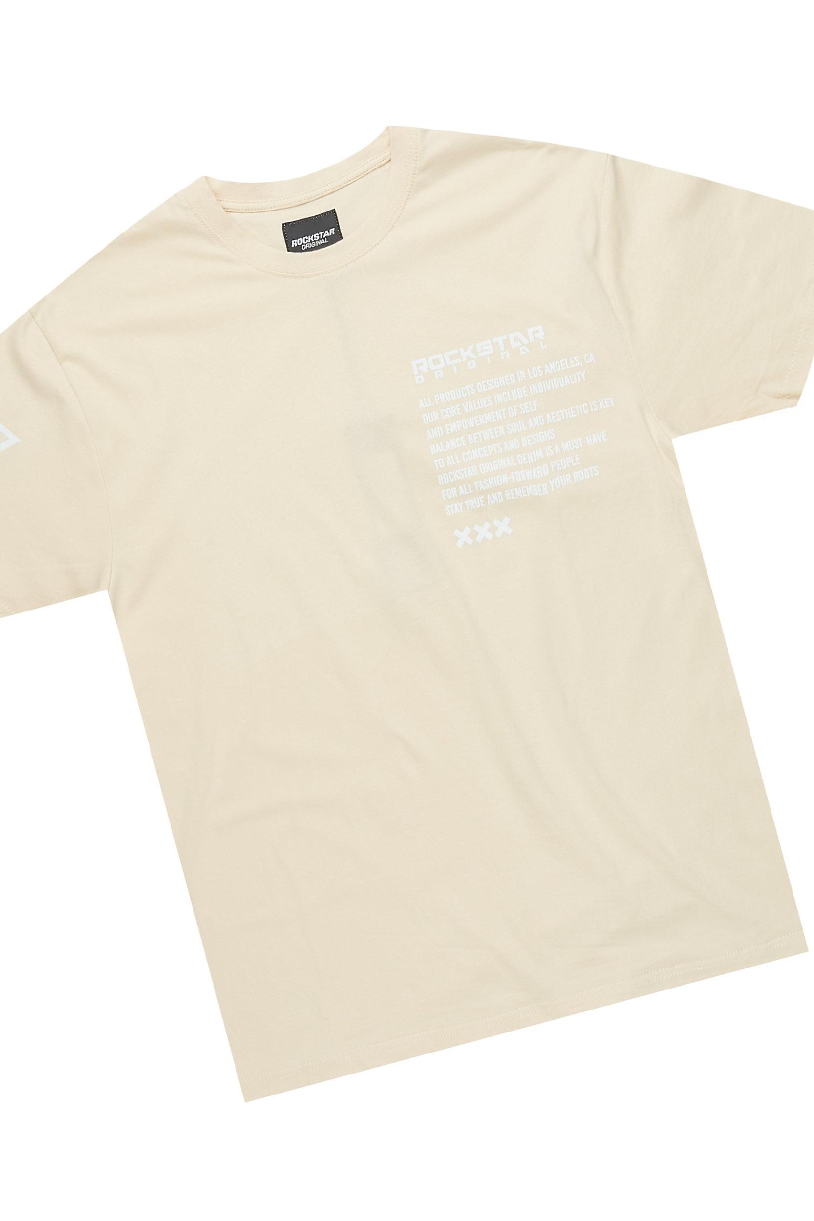 Jash Beige/White Short Set Male Product Image